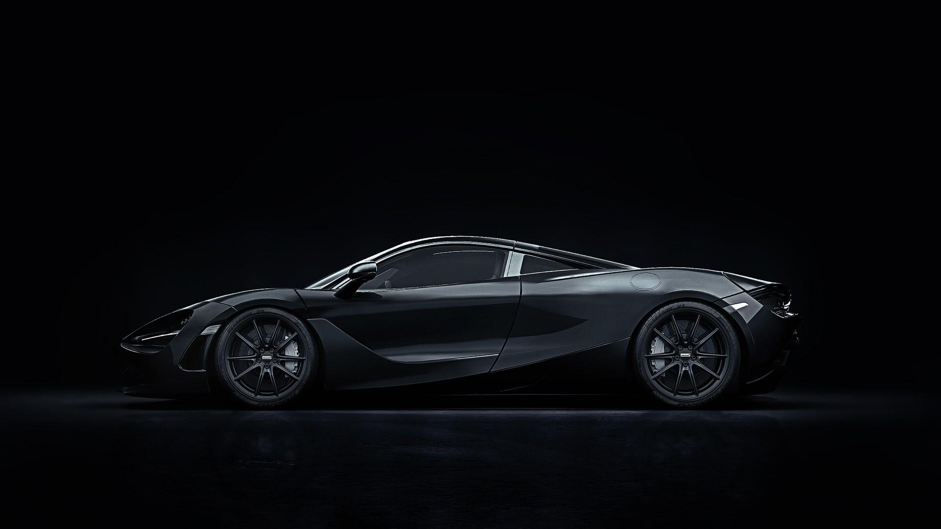 1920x1080 McLaren, black background, monochrome, simple background, digital art, car, McLaren 720S, black, vehicle, dark, minimalism Gallery HD Wallpaper