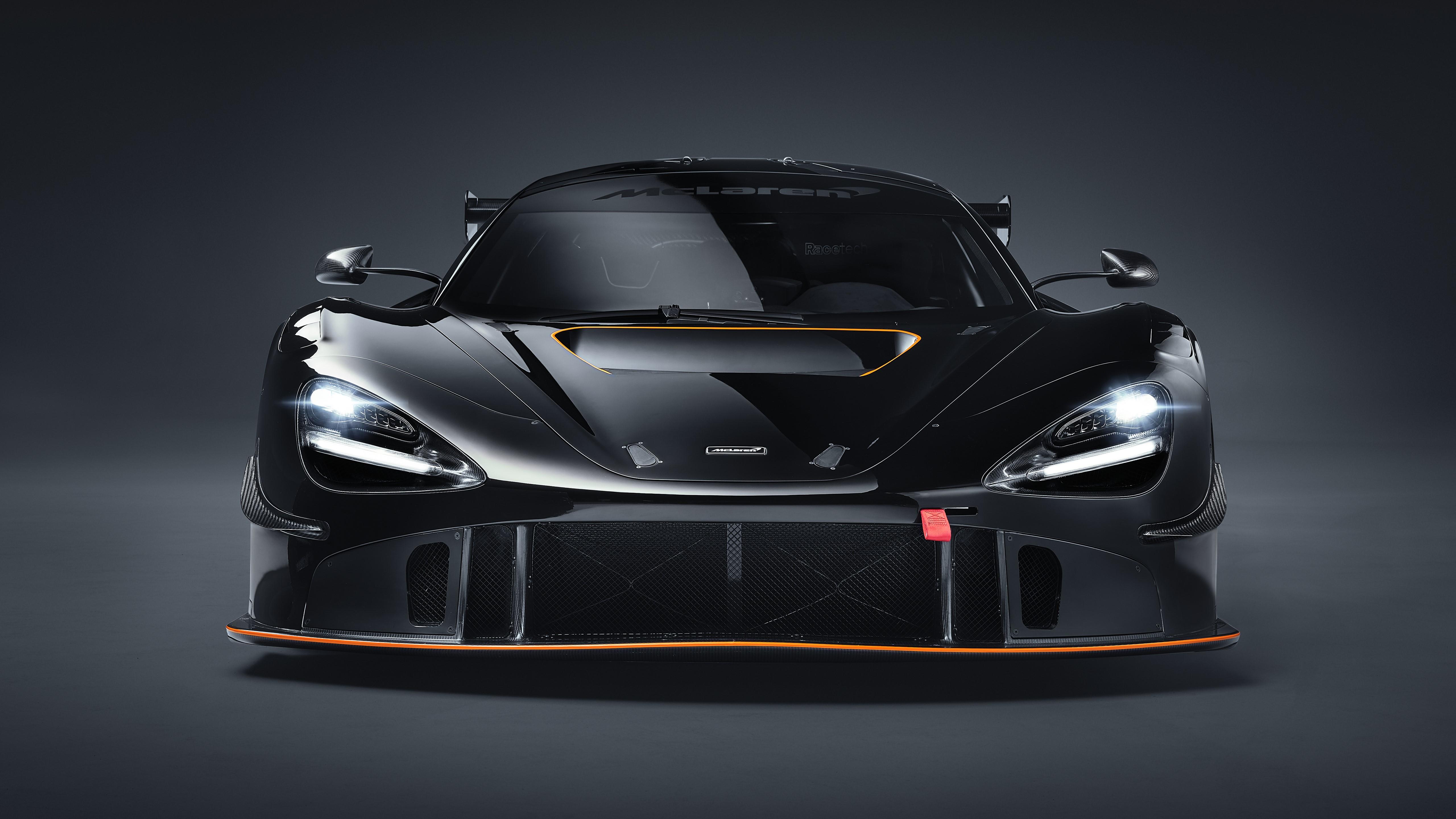 5120x2880 4K, McLaren 720S, supercars, gray background, McLaren, black cars, vehicle, race cars, car Gallery HD Wallpaper