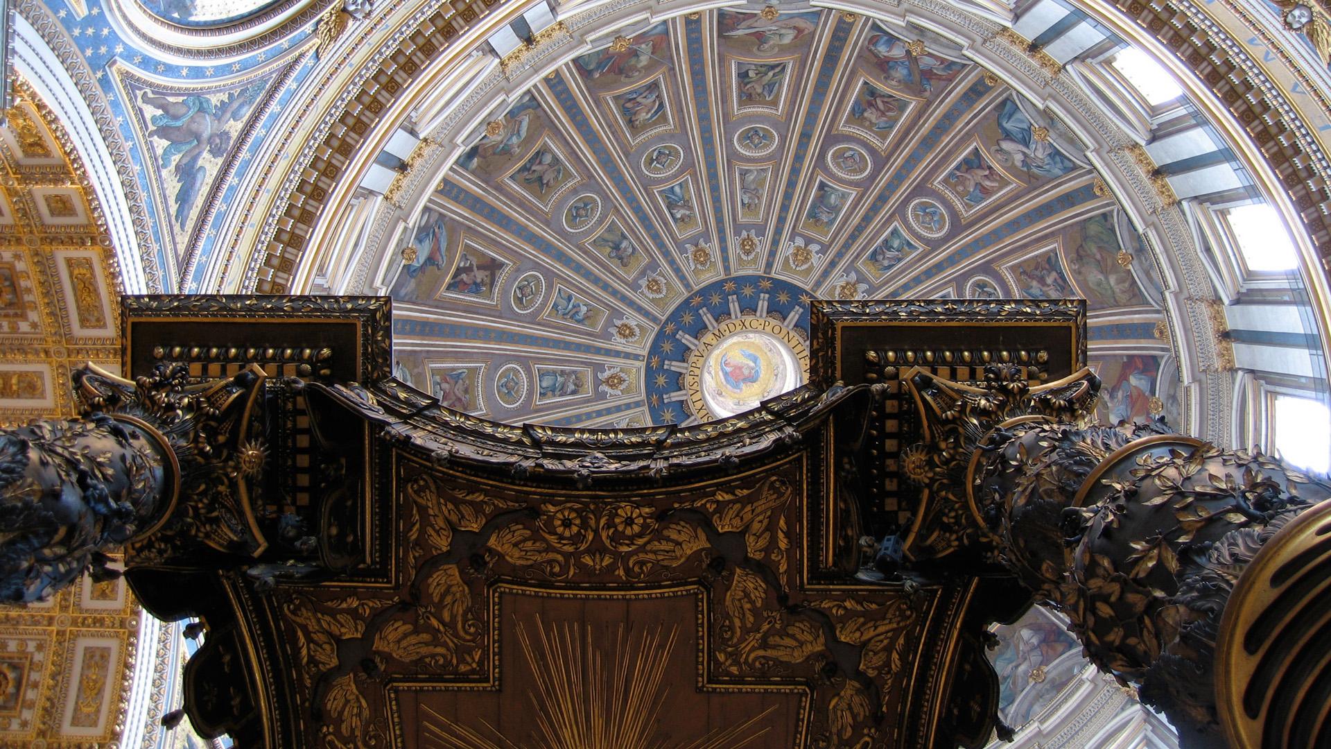 1920x1080 architecture, Buildings, Renaissance, Rome, Churches, Italy, Dome, St, Peterand039s, Basilica, Ceiling Wallpaper HD / Desktop and Mobile Background
