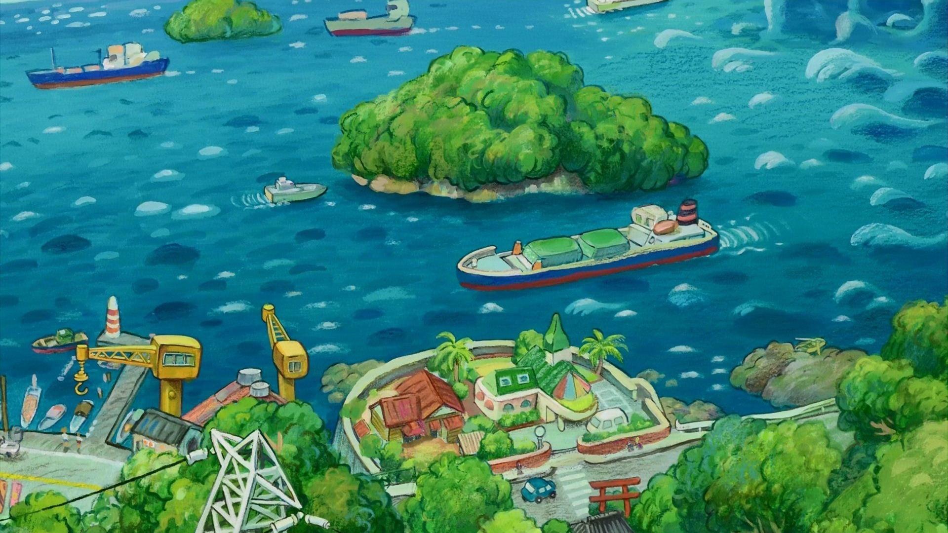 1920x1080 Ponyo on the Cliff by the Sea Wallpaper Ghibli Wallpaper
