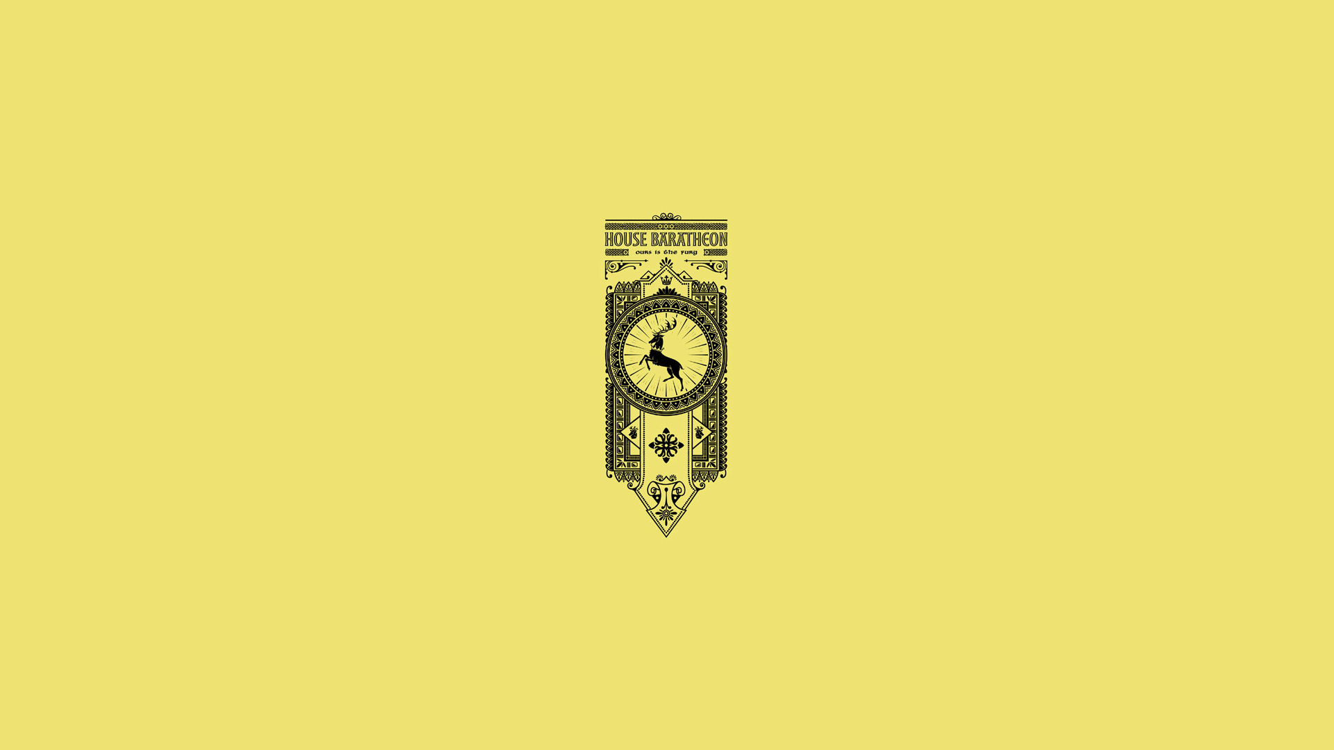 1920x1080 Game of Thrones Song of Ice and Fire Baratheon Minimal Yellow wallpaperx1080