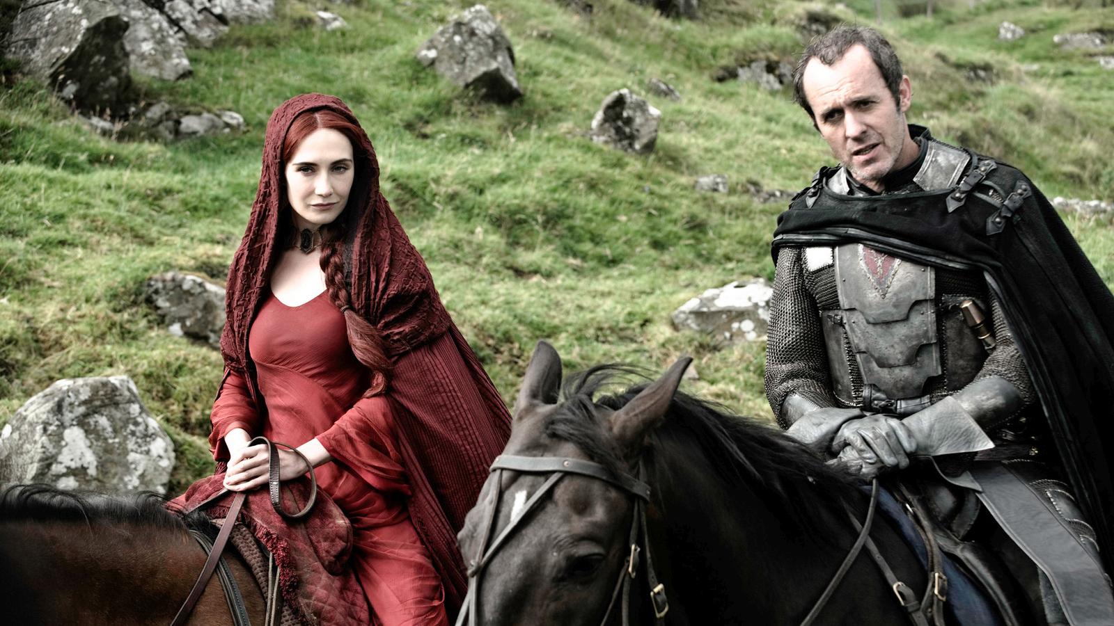 1600x900 Download Game of Thrones Red Woman and Stannis Baratheon, Game, Thrones, Red, Woman, Stannis, Baratheon Wallpaper in 1600x900 Resolution