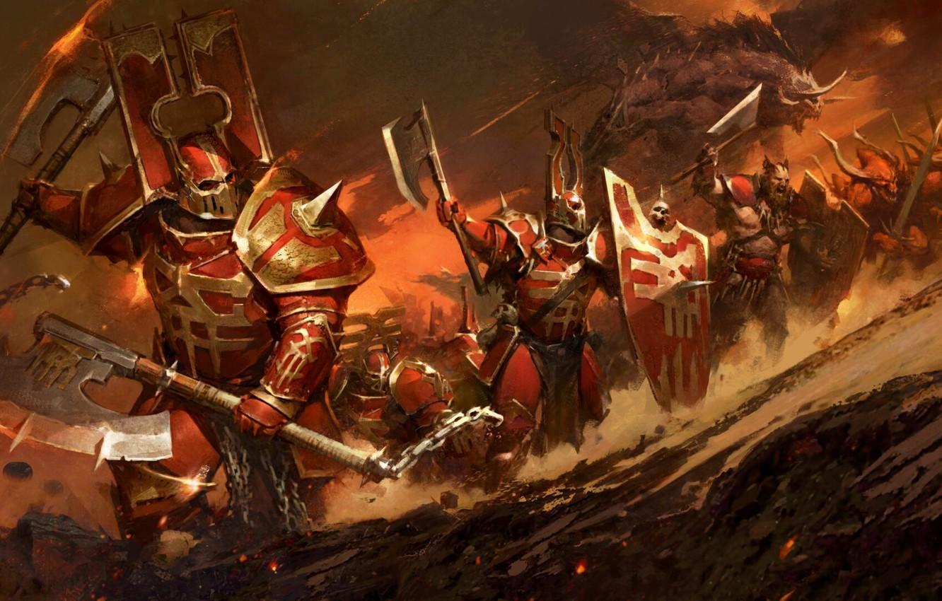 1332x850 Wallpaper demon, Warhammer, berserker, Age of Sigmar, Khorne, Total War Warhammer III image for desktop, section игры