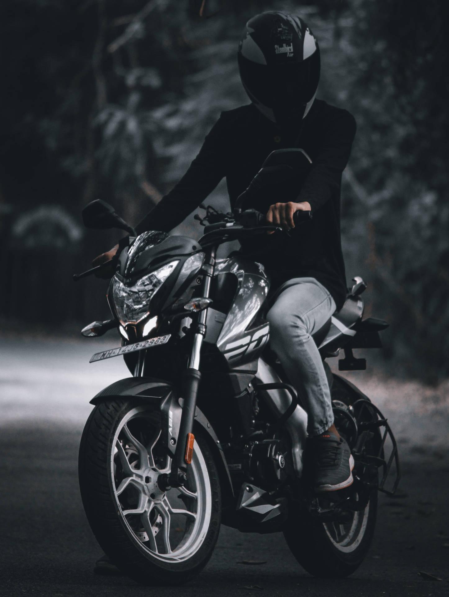 1446x1920 Download Man Riding Pulsar 220 HD Wallpaper
