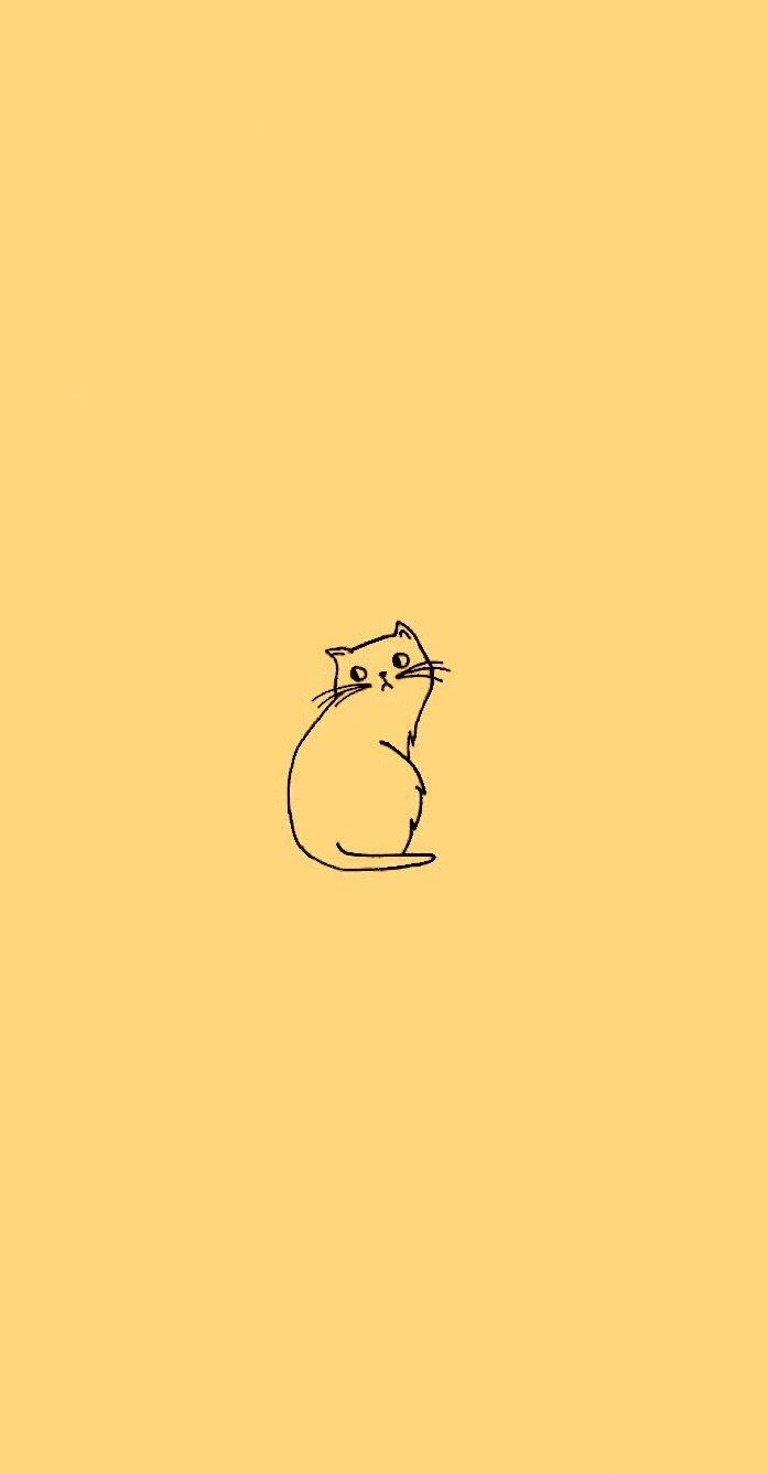 697x1337 Walpaper// yellow, Cat