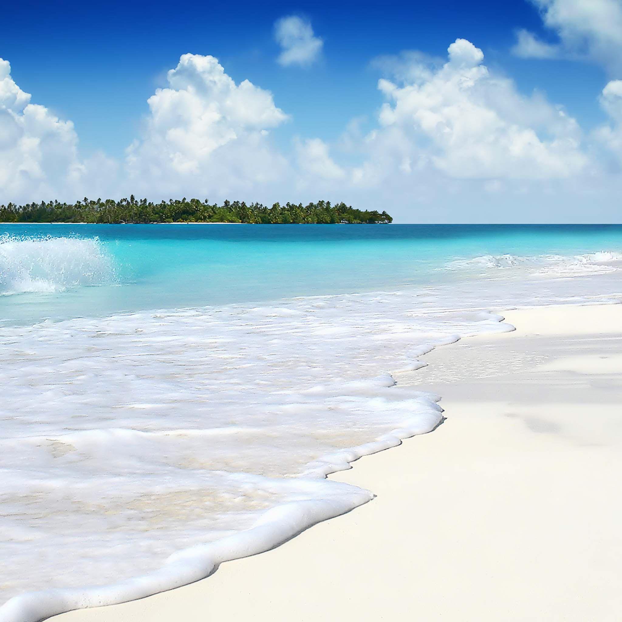 2048x2048 White Sand Beach Wallpaper and Background 4K, HD, Dual Screen