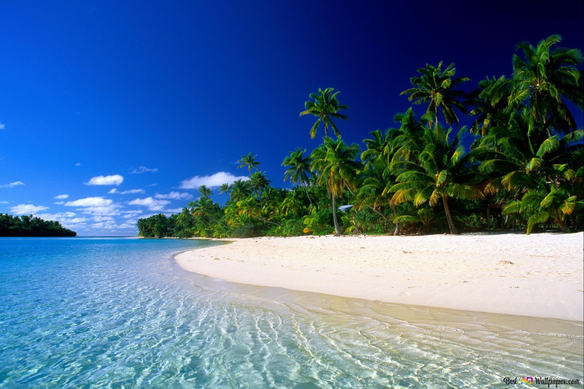 2000x1333 Island of white sand beach HD wallpaper download
