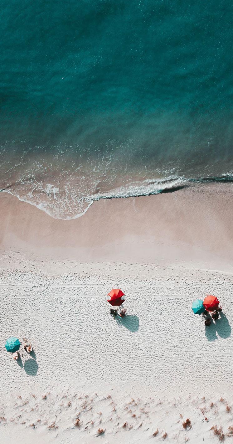 747x1418 White Sand Emerald Sea iPhone wallpaper