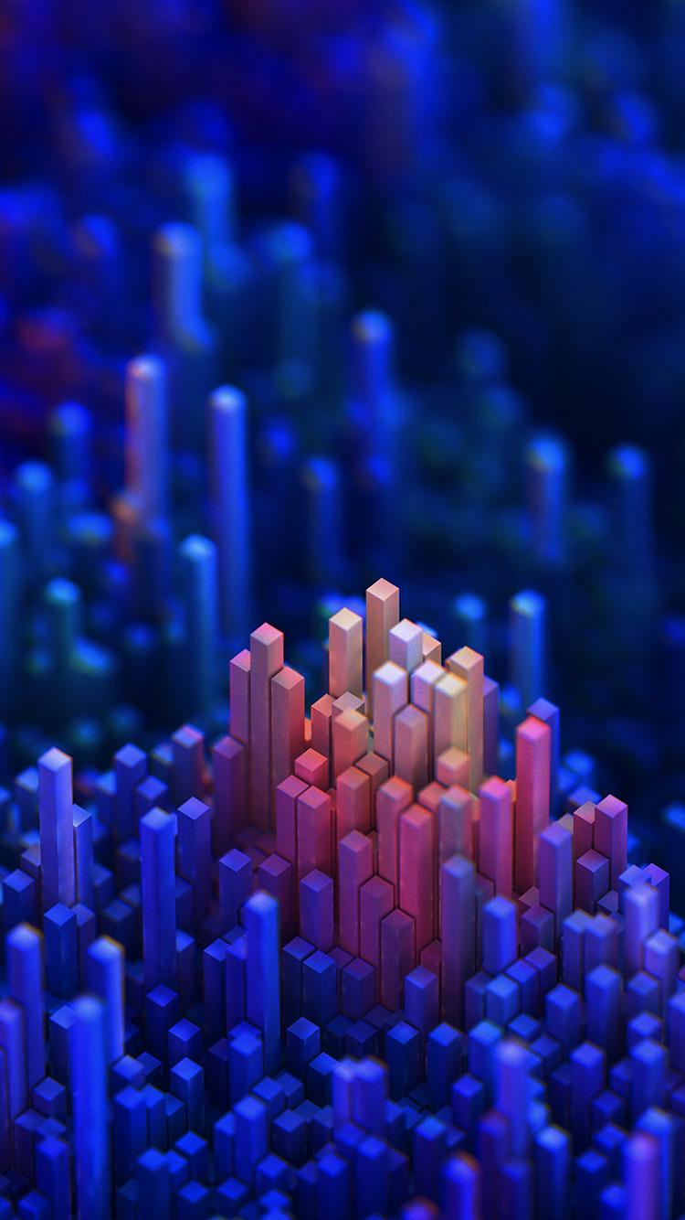 750x1334 Digital Art Square Graph Bokeh Pattern Background Blue Wallpaper
