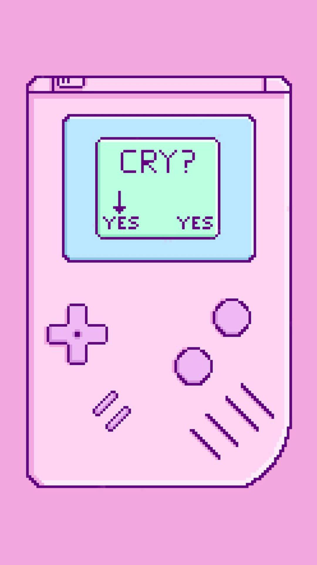 1080x1920 Download Pink Game Boy Cry Menu Wallpaper