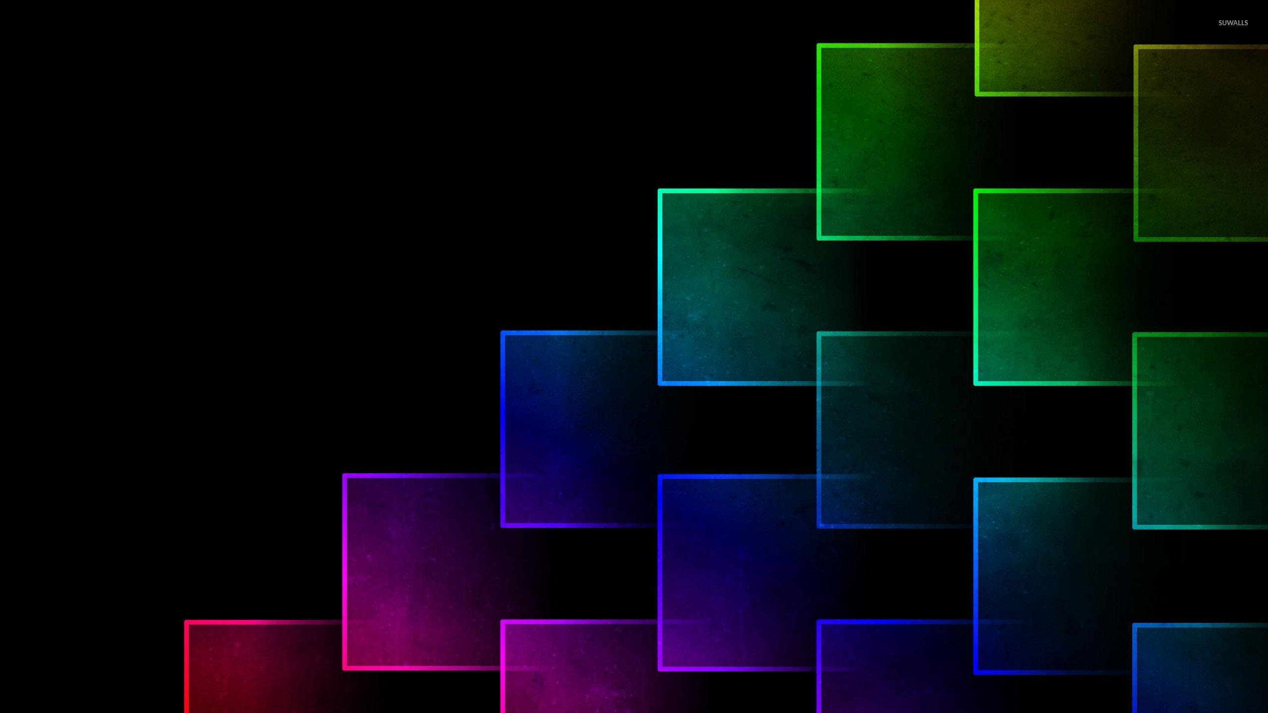 2560x1440 Glowing neon squares wallpaper