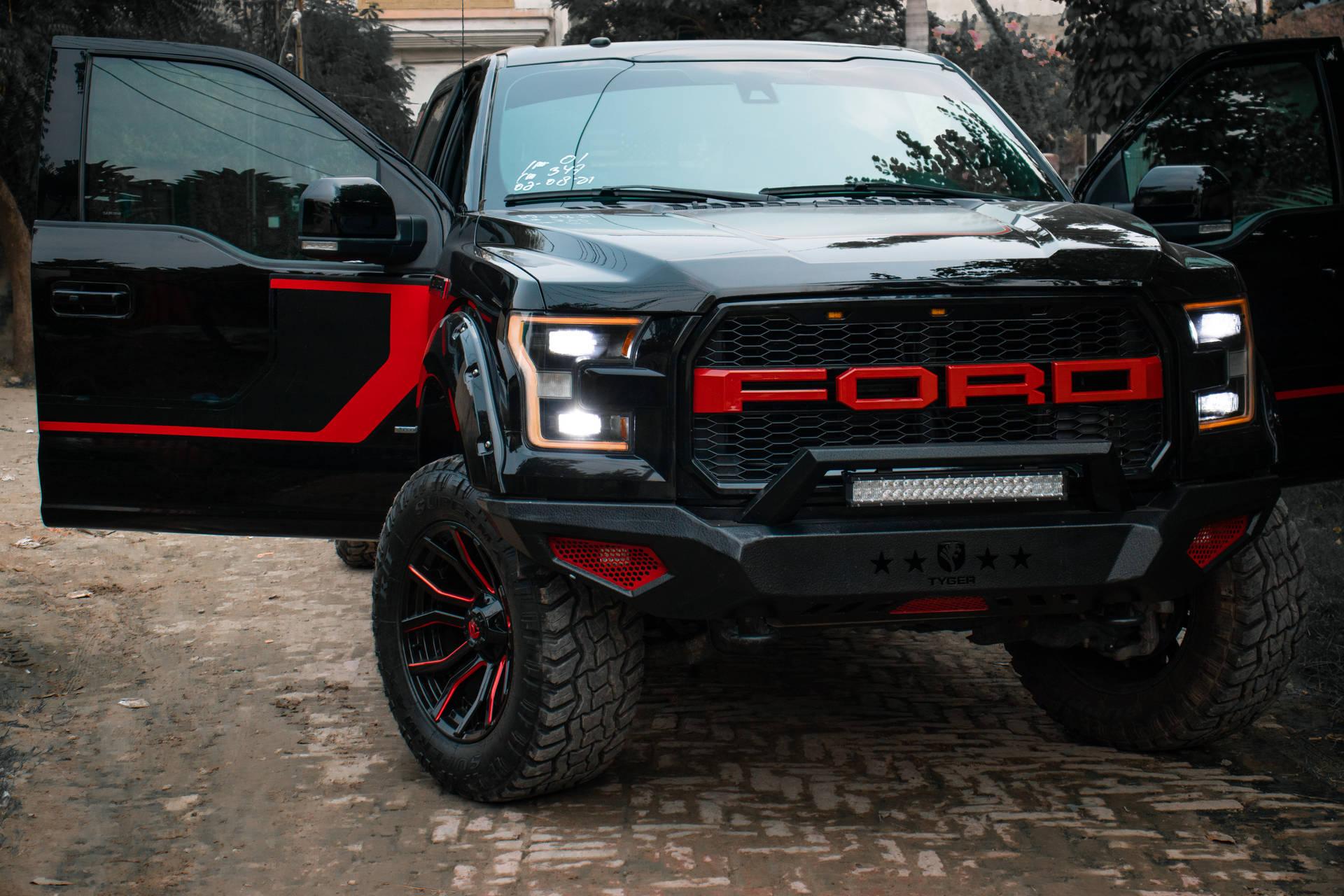 1920x1280 Download Ford Raptor With Custom Red Logo Wallpaper