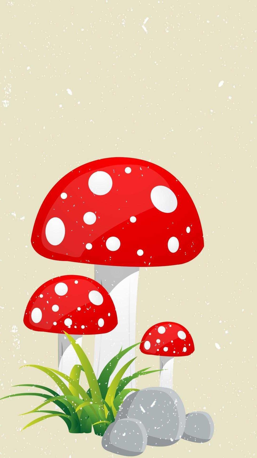 1080x1920 Kawaii Mushroom' Wallpaper