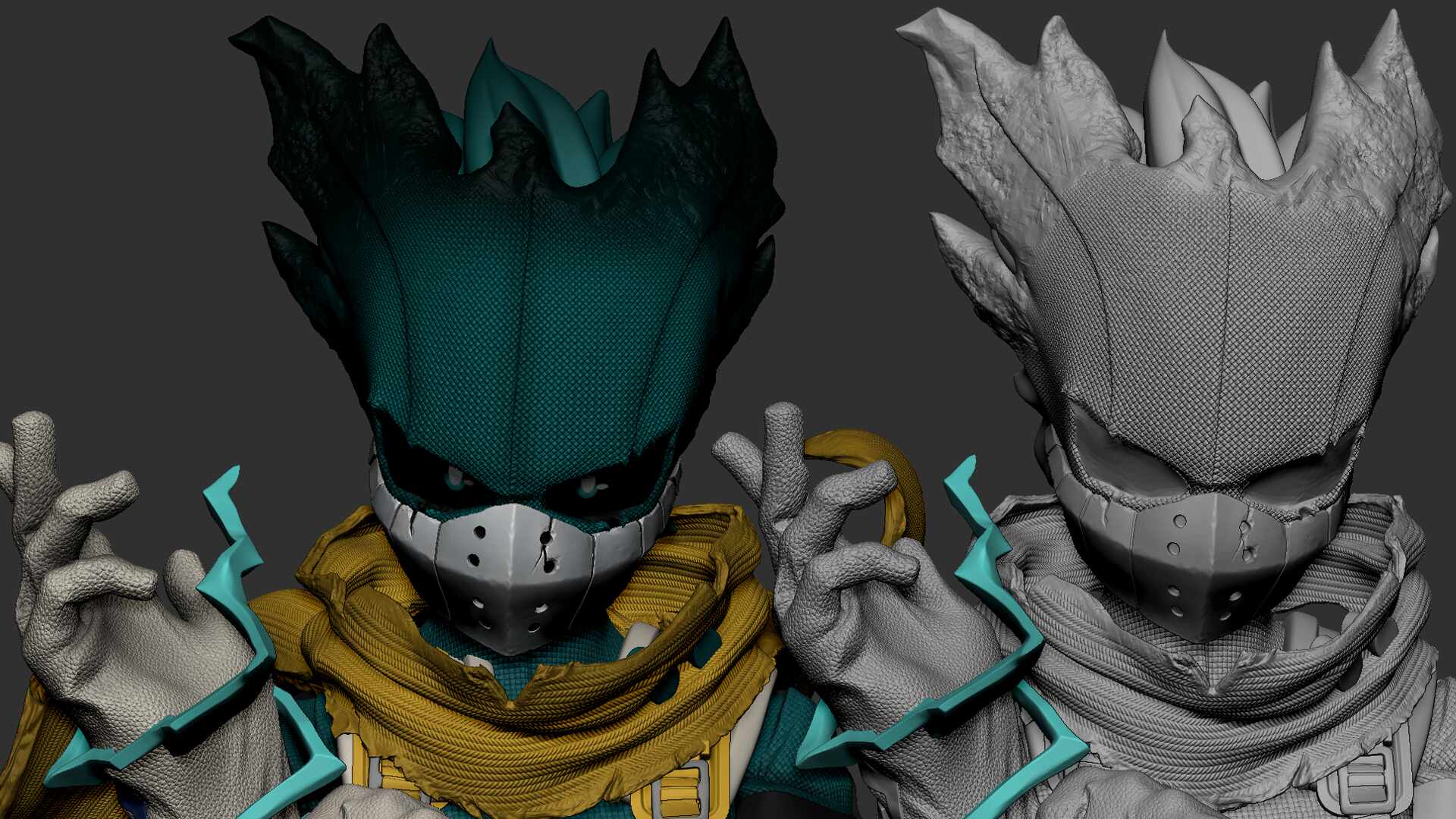 1920x1080 Vigilante Deku Hero Academia Statue