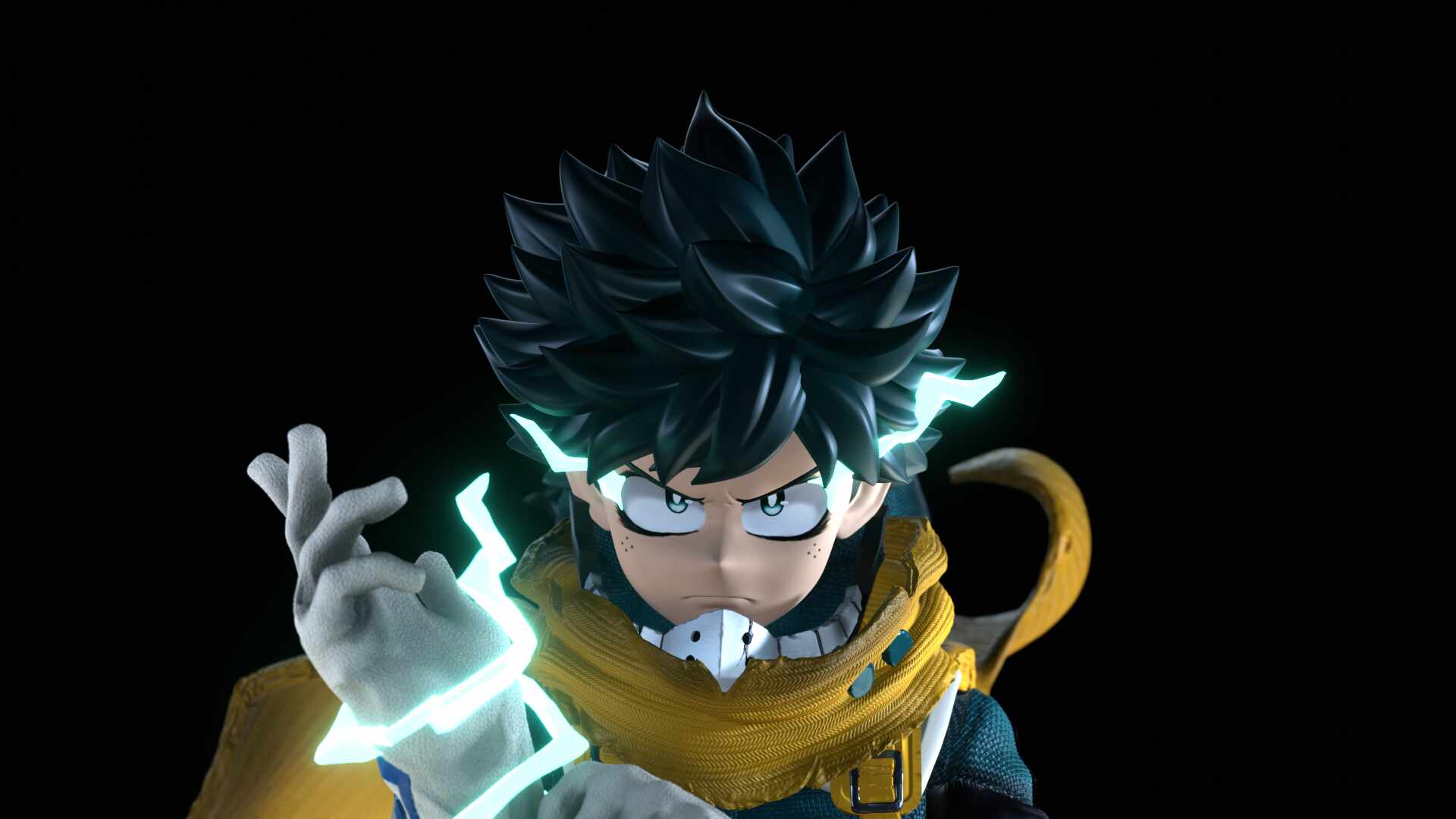 1920x1080 Vigilante Deku Hero Academia Statue