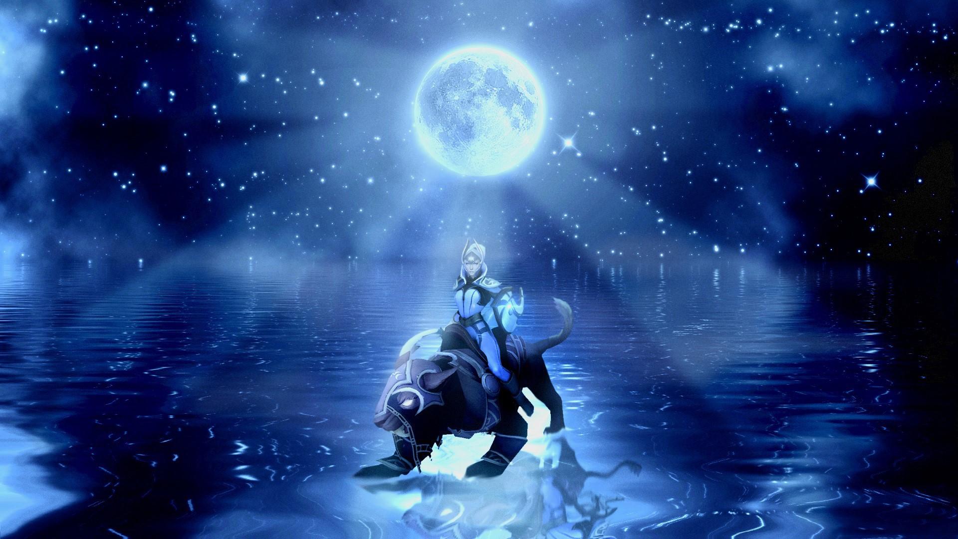1920x1080 DOTA Luna, Warriors, Magical animals, Moon Gallery HD Wallpaper
