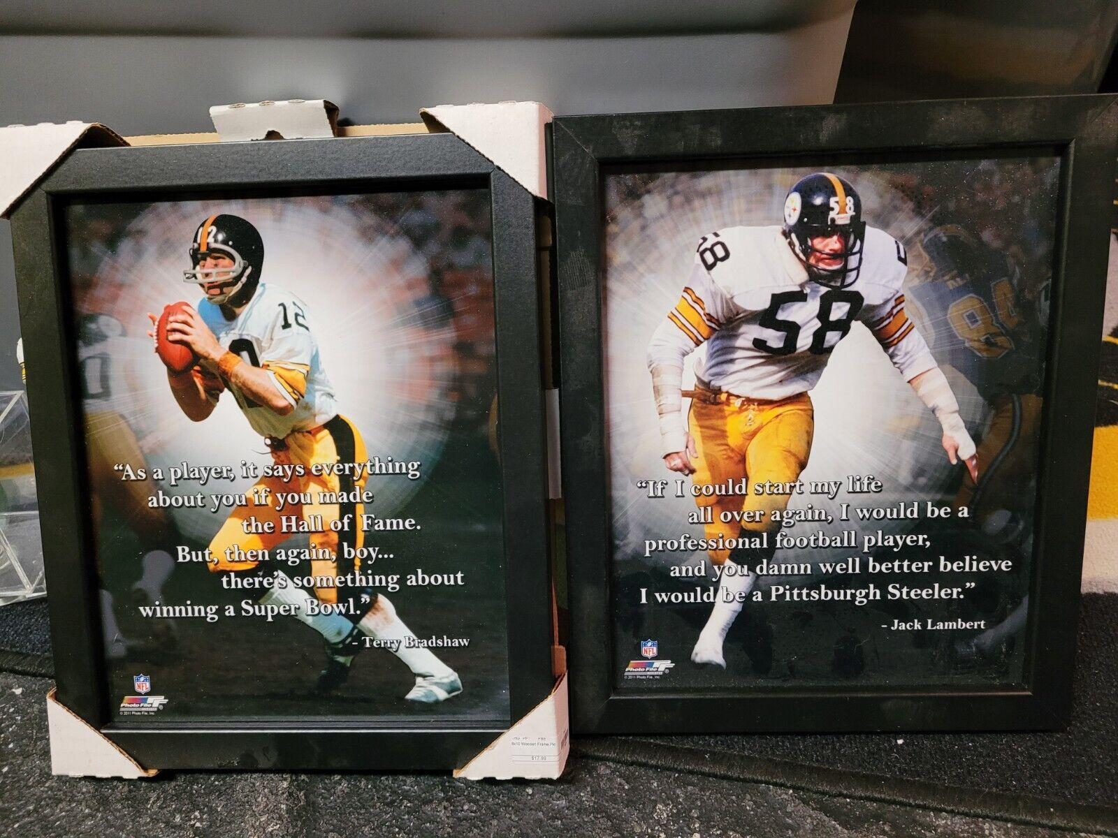1600x1200 2pc lot 8x10 poster print picture of Steelers Terry Bradshaw & Jack Lambert