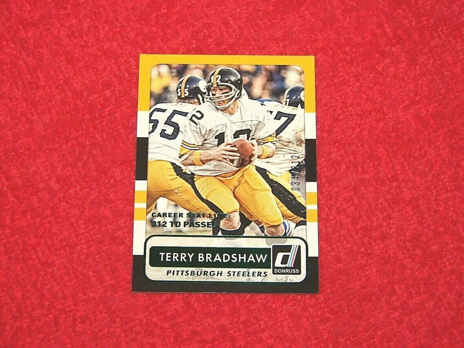 1600x1200 TERRY BRADSHAW STEELERS HOF 2015 DONRUSS STAT LINE CAREER 034 212 (F 1882)