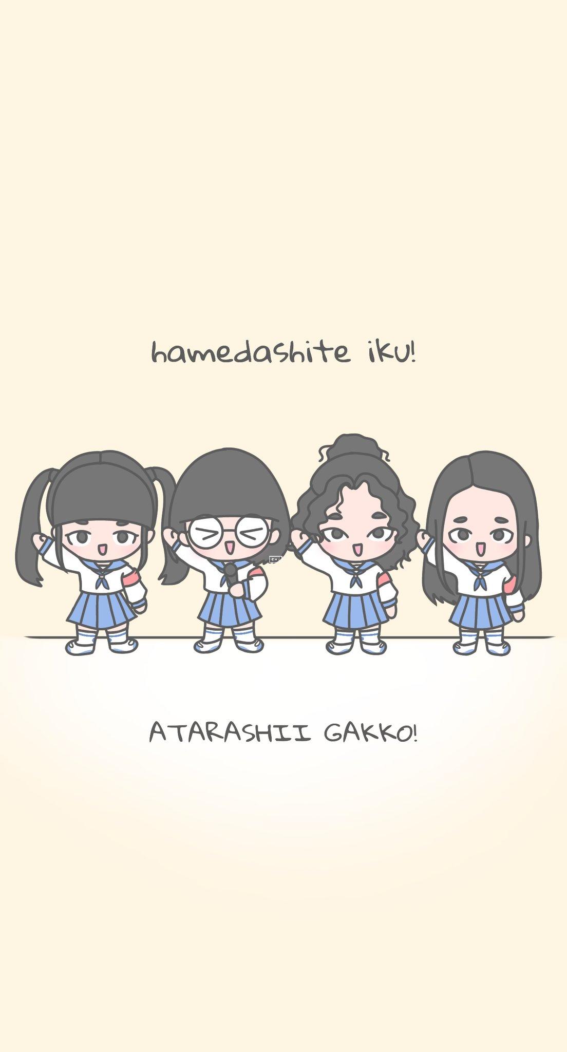 1104x2048 eve ☁️ #ATARASHIIGAKKO fandom! i made free cute AG wallpaper! i needed them for my phone wallpaper nd decided to share with u too! ; thread used: ibis paint