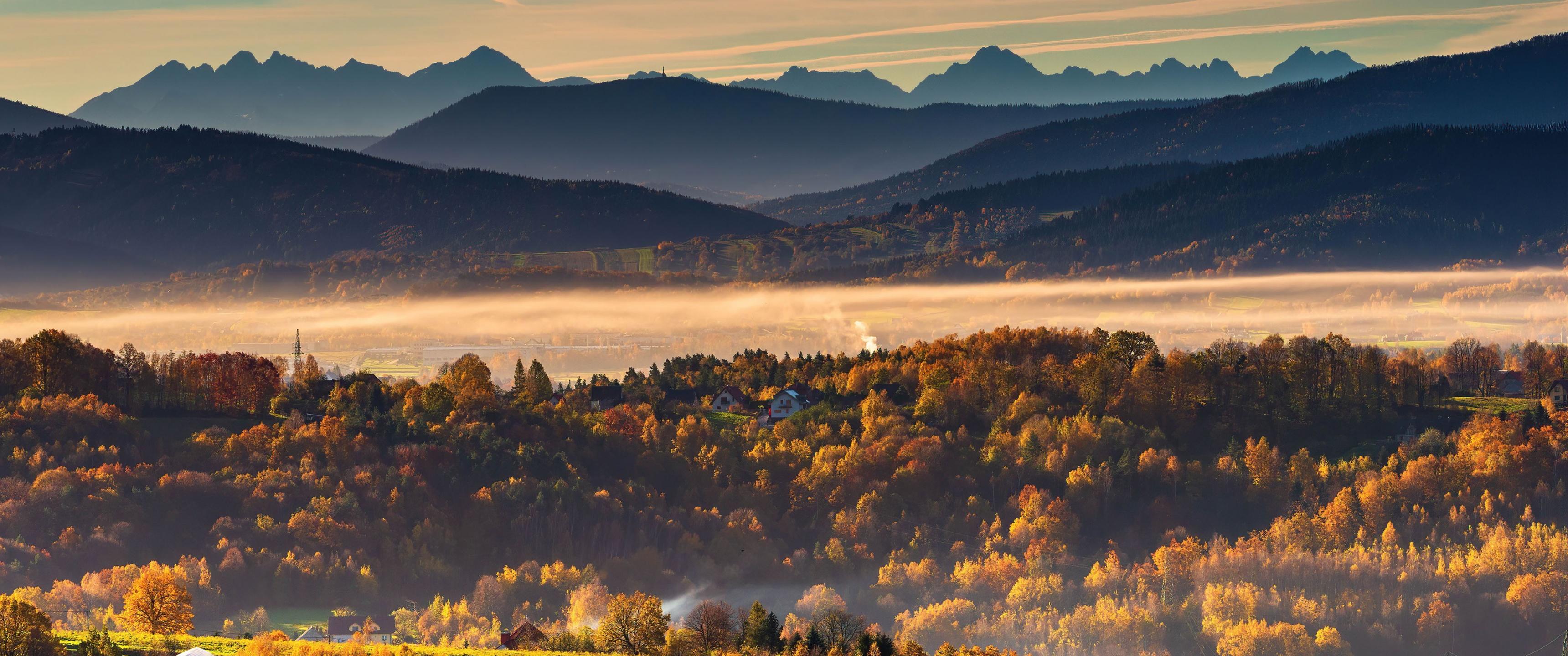 3440x1440 Tatra Mountains Wallpaper 4K, Landscape, Foggy, Nature