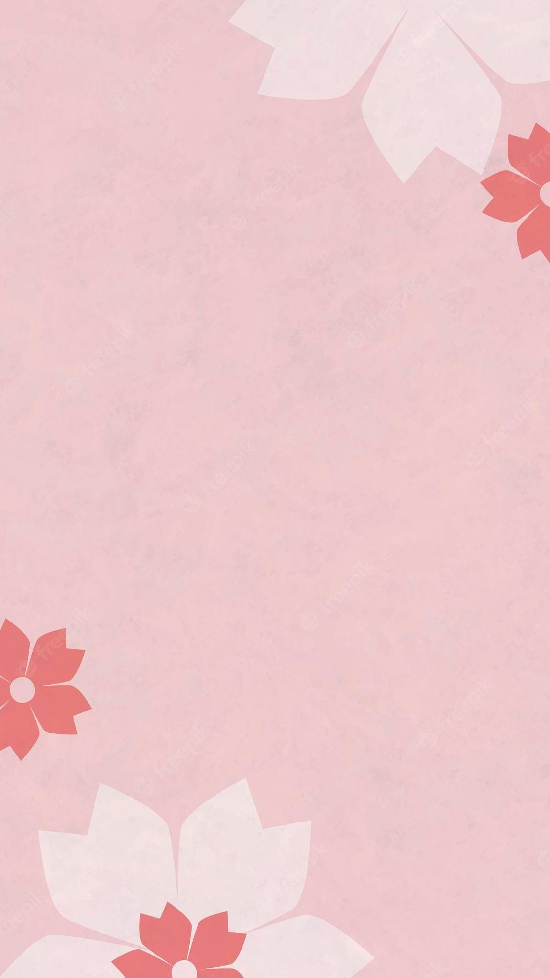 1125x2000 Free Vector. Japanese pink cherry blossom background mobile phone wallpaper vector