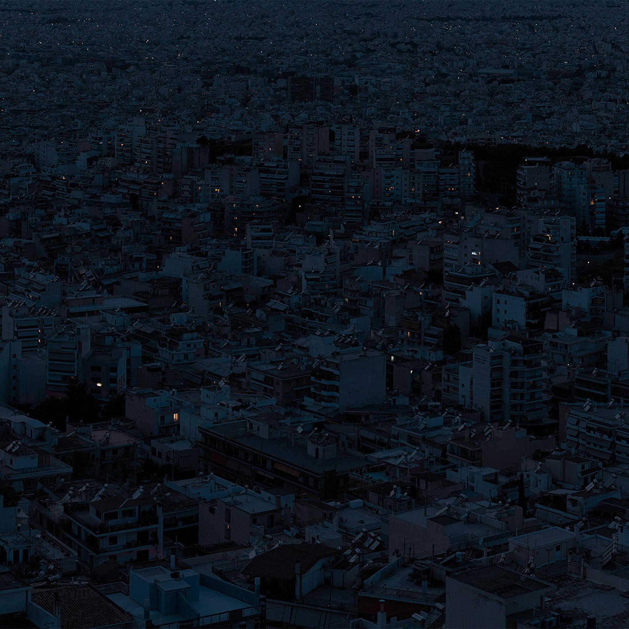 2048x2048 Dark City Night Art Illustration Wallpaper