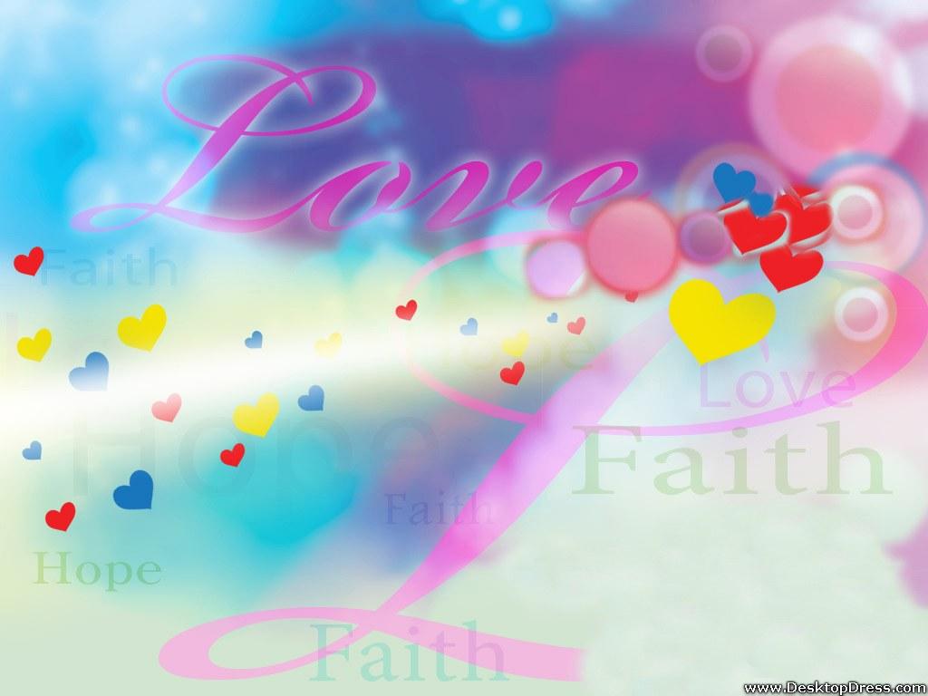 1024x768 Desktop Wallpaper 3D Background Love Faith Hope