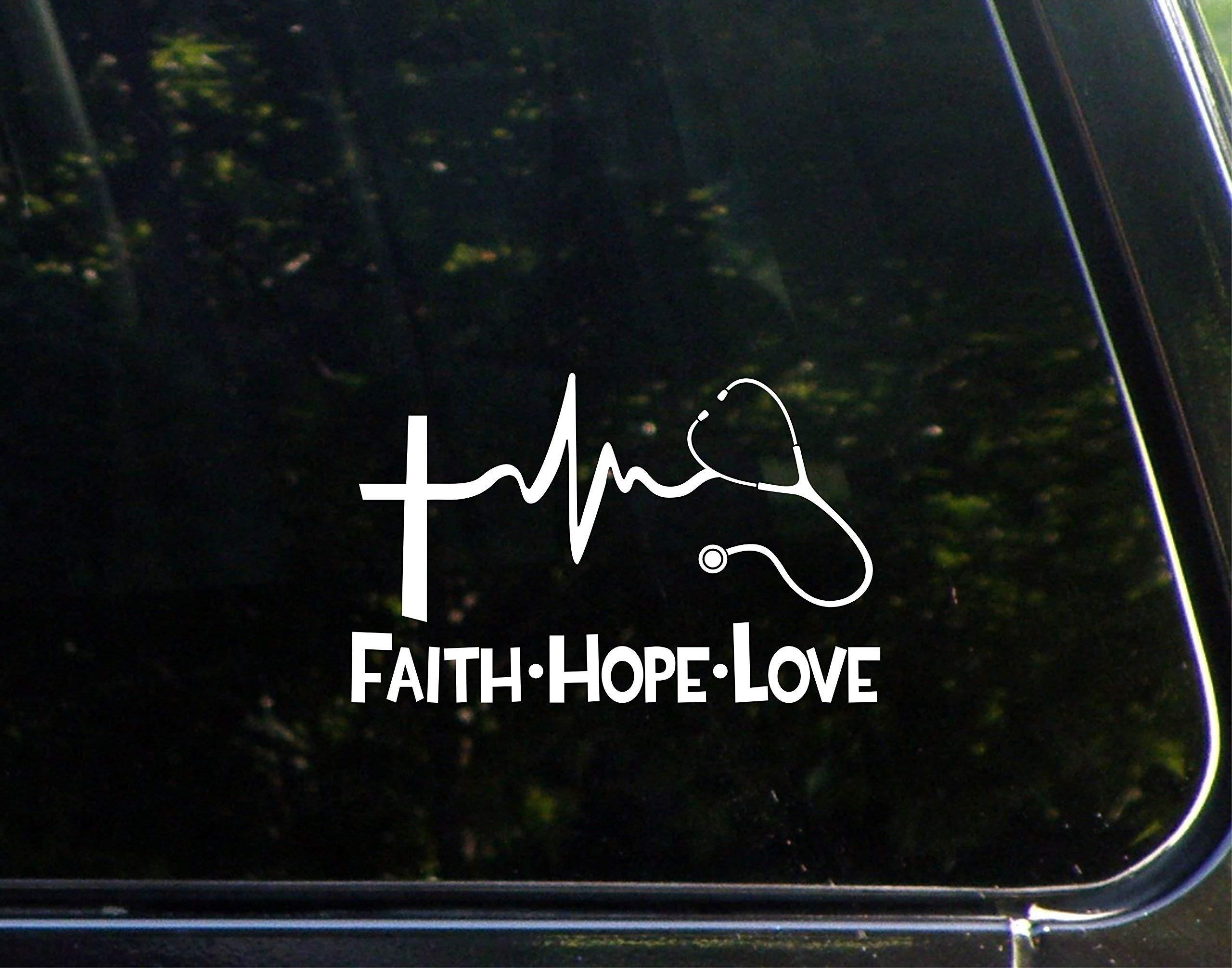 2560x2011 Diamond Graphics Faith Hope Love Stethescope (6 X 3 3 4) Die Cut Decal Bumper Sticker For Windows, Cars, Trucks, Laptops