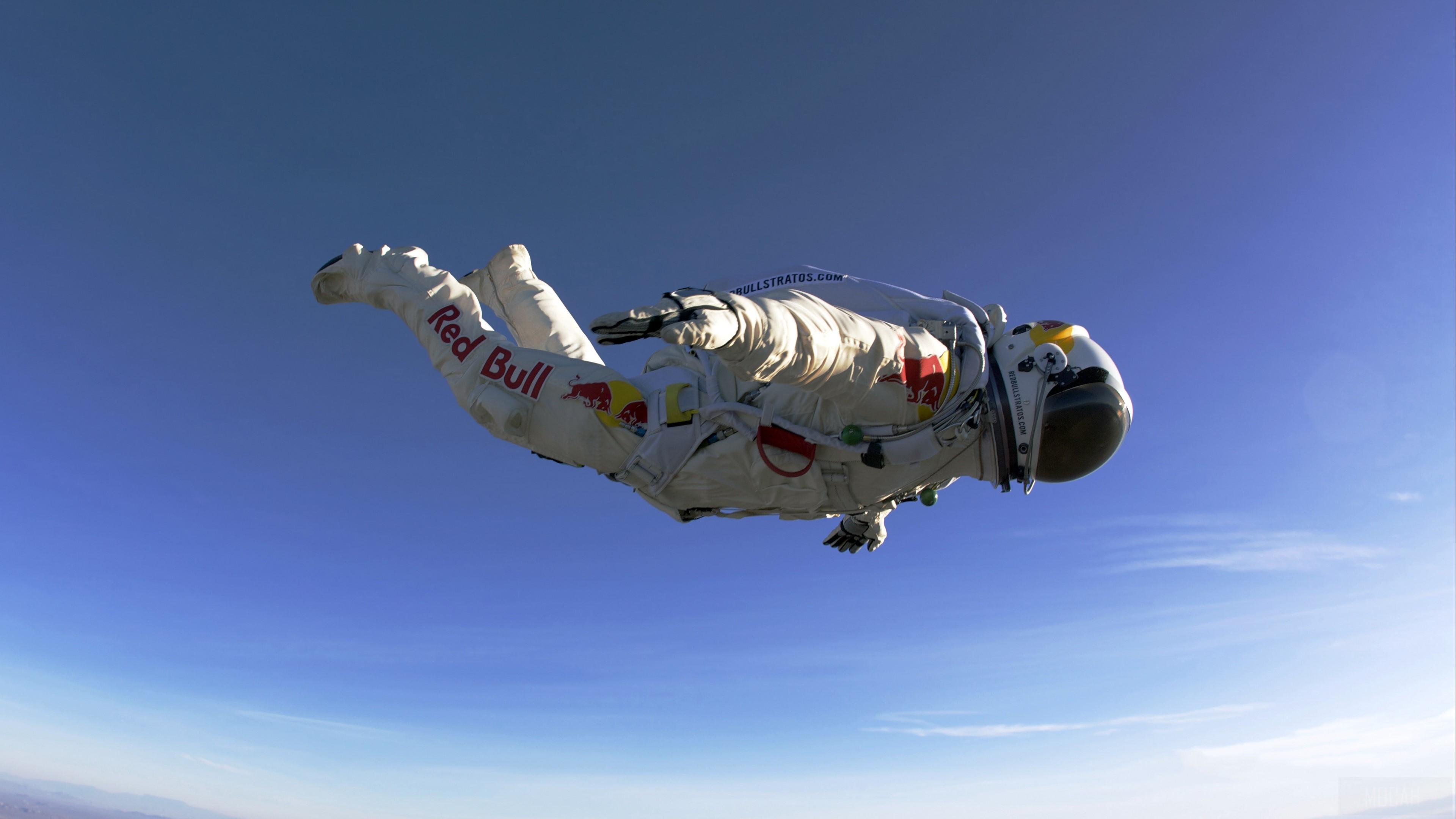 3840x2160 paratrooper, red bull, jumping, flying, suit 4k Gallery HD Wallpaper