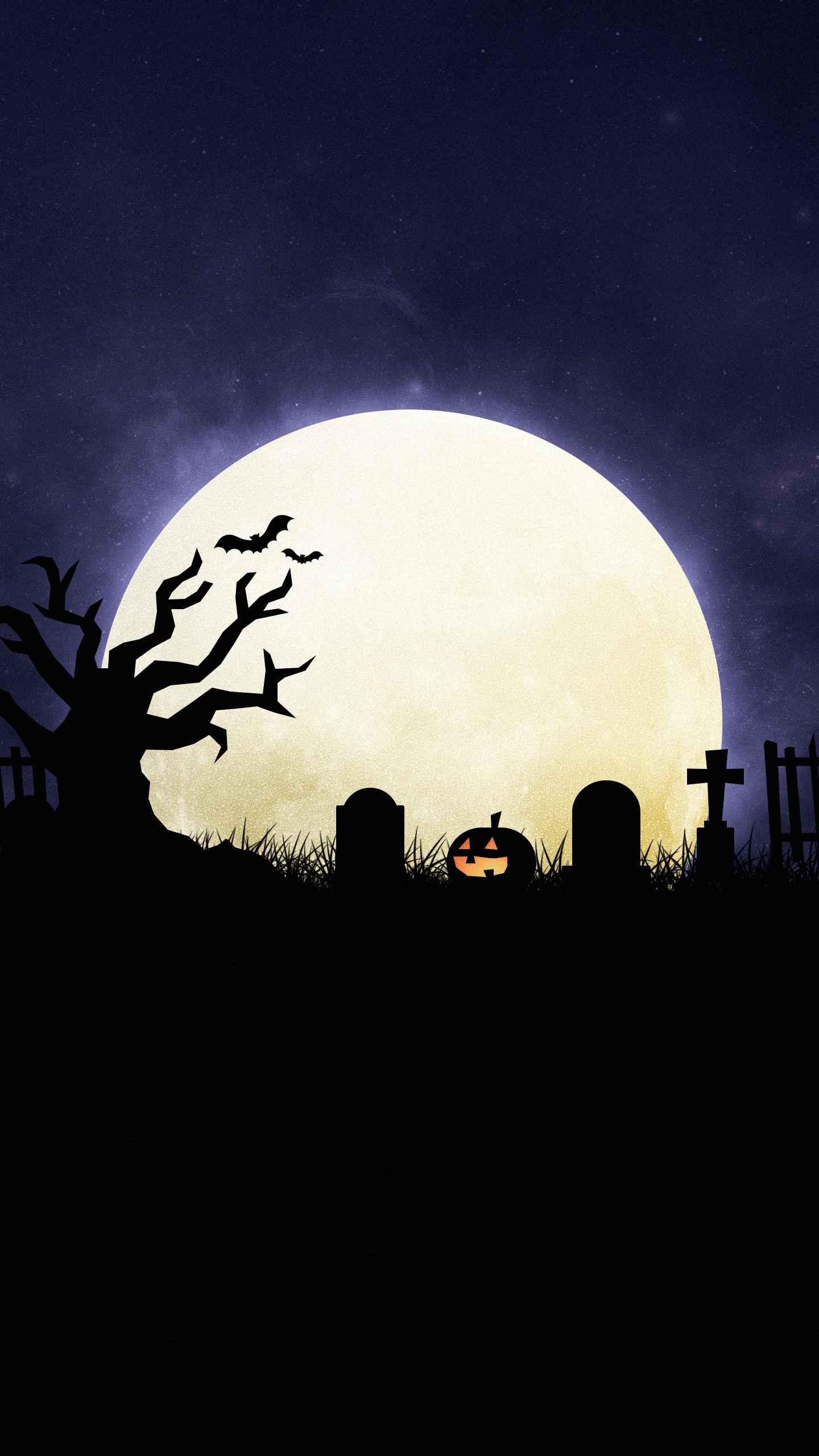 1440x2560 Halloween Grim Graveyard IPhone Wallpaper Wallpaper : iPhone Wallpaper
