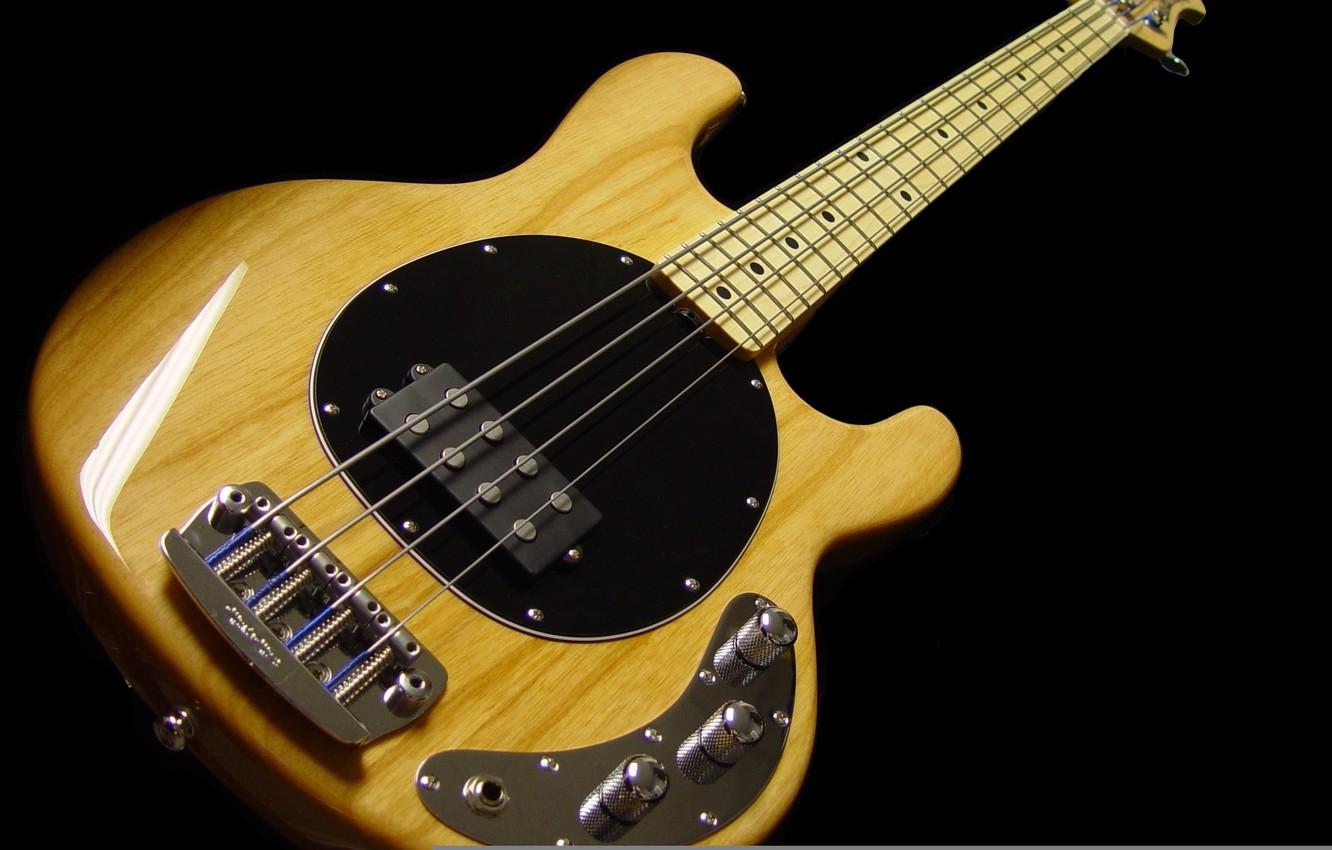 1332x850 Wallpaper black, yellow, bass guitar image for desktop, section музыка