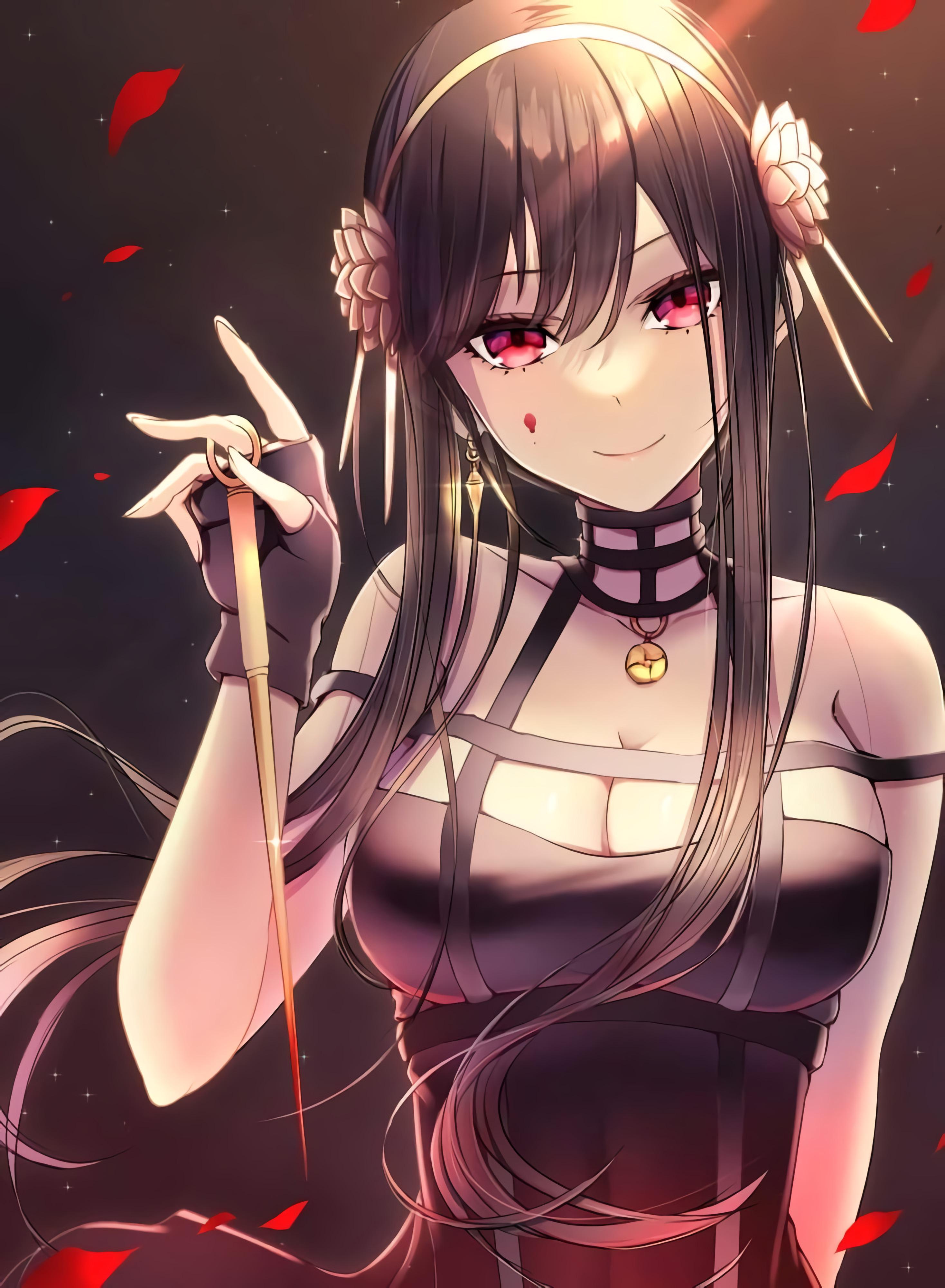 2936x4000 Yor Forger Spy X Family Anime Girls Anime Fan Art Red Eyes Pedals Wallpaper:2936x4000