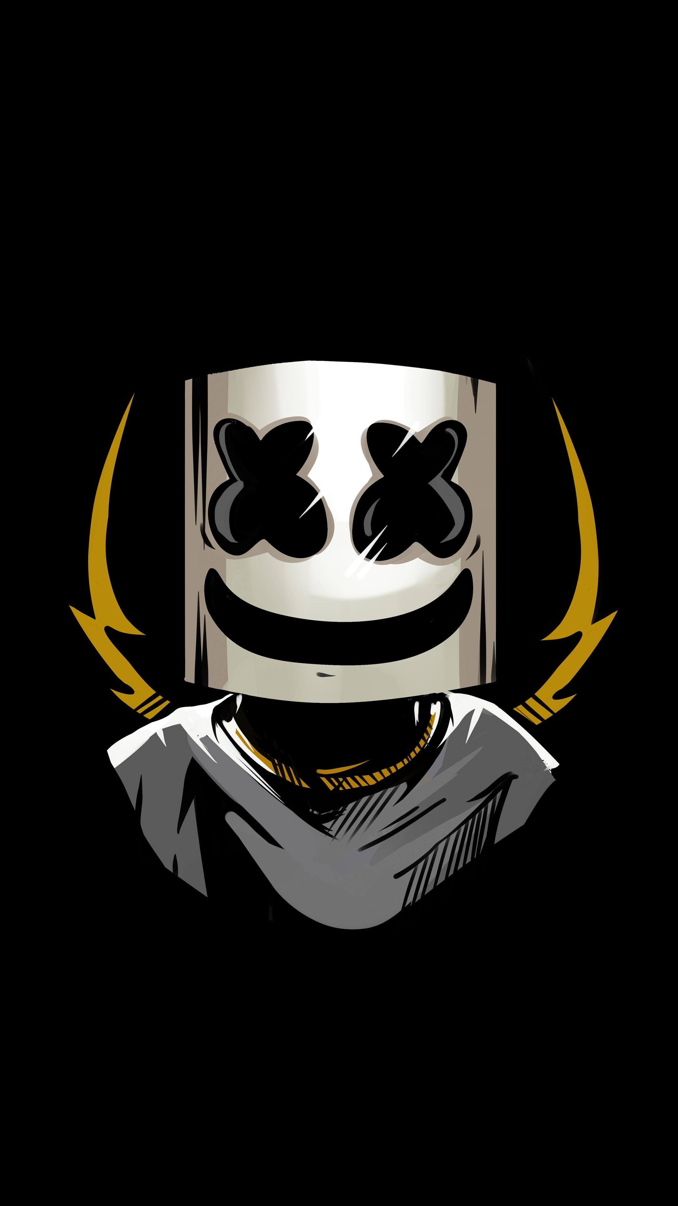 2160x3840 marshmello, music, dark, black, minimalism, minimalist, artist, artwork, digital art Gallery HD Wallpaper