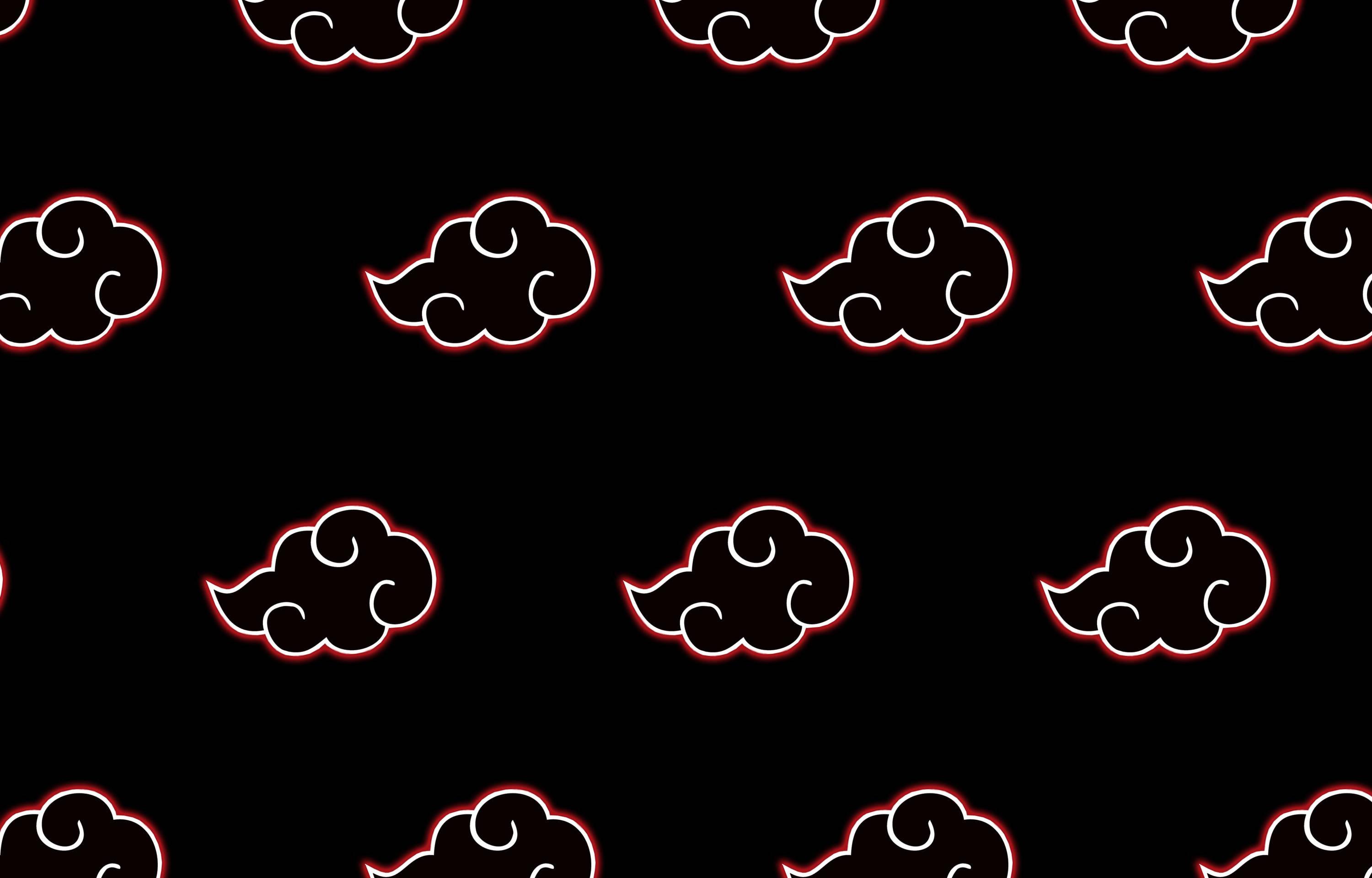 3000x1920 Download Black Patterned Akatsuki Clouds Wallpaper