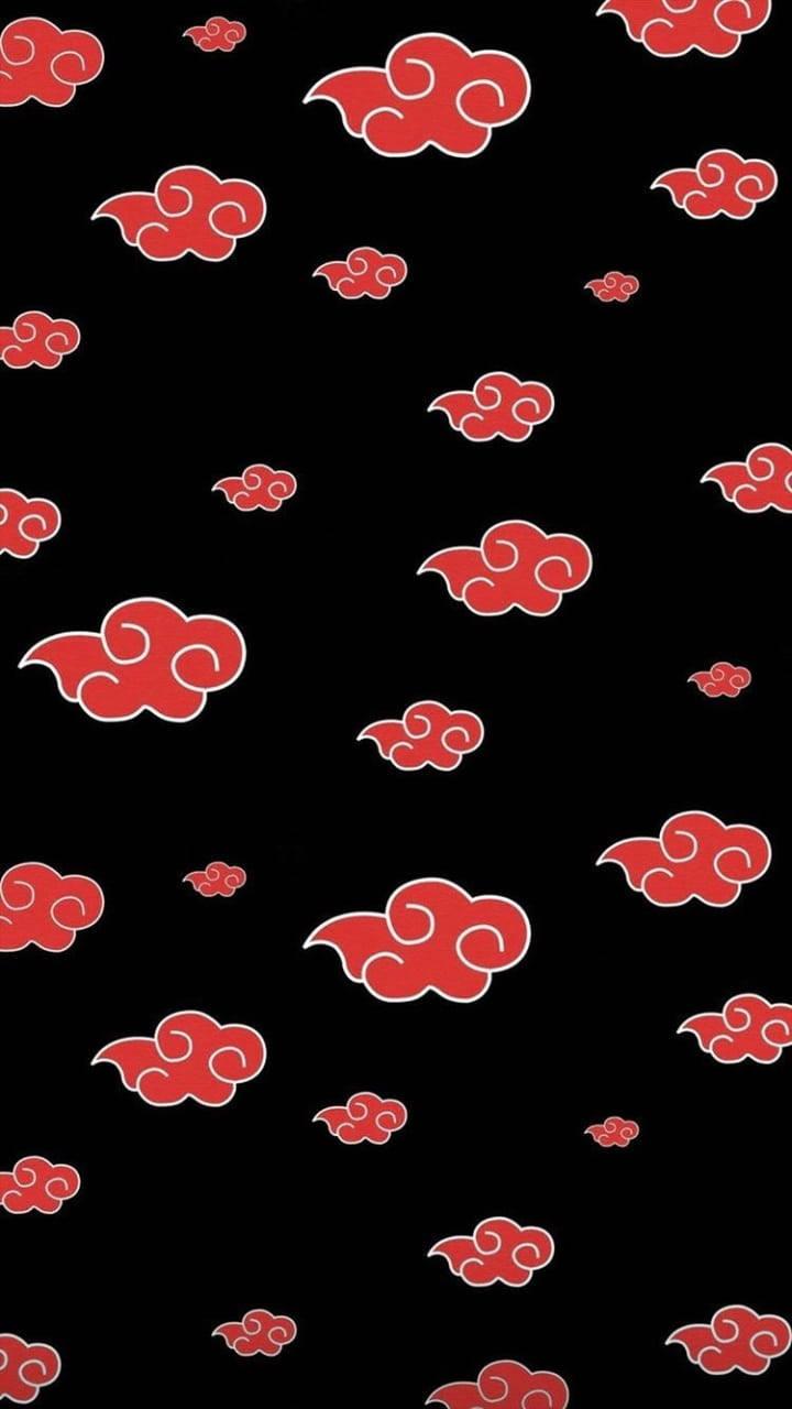 720x1280 Download Akatsuki Logo Blood Red Cloud Pattern Wallpaper