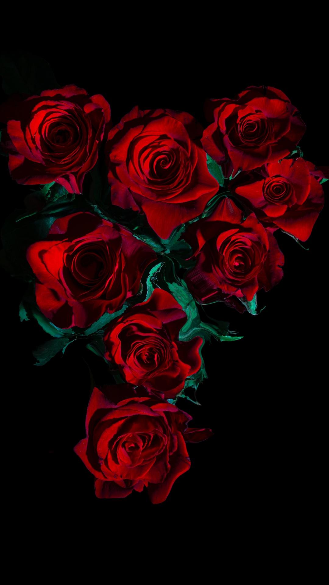 1080x1920 Red Roses Wallpaper 4K, Flower bouquet, Flowers