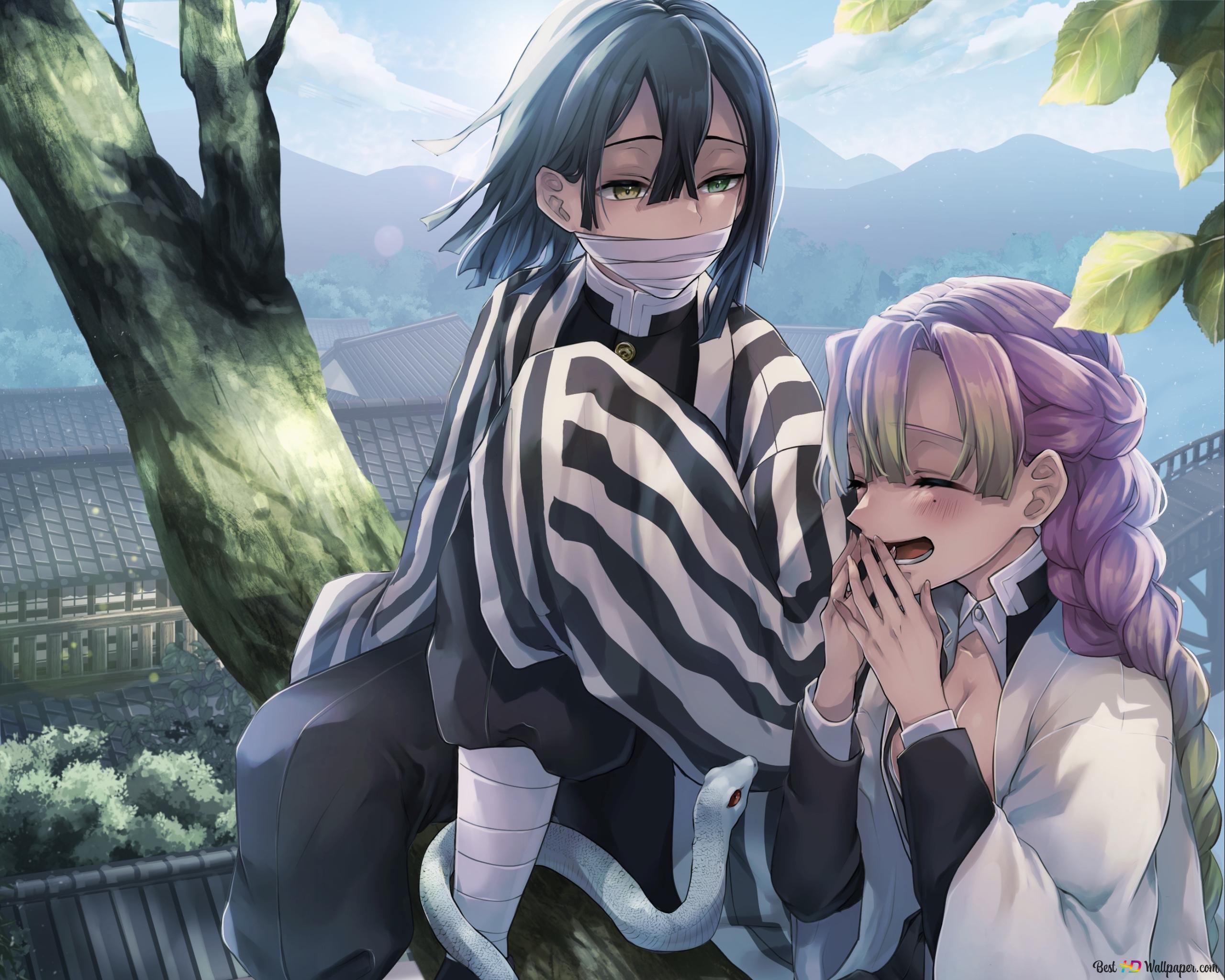 2560x2048 Obanai Iguro & Mitsuri Kanroji Slayer 2K wallpaper download