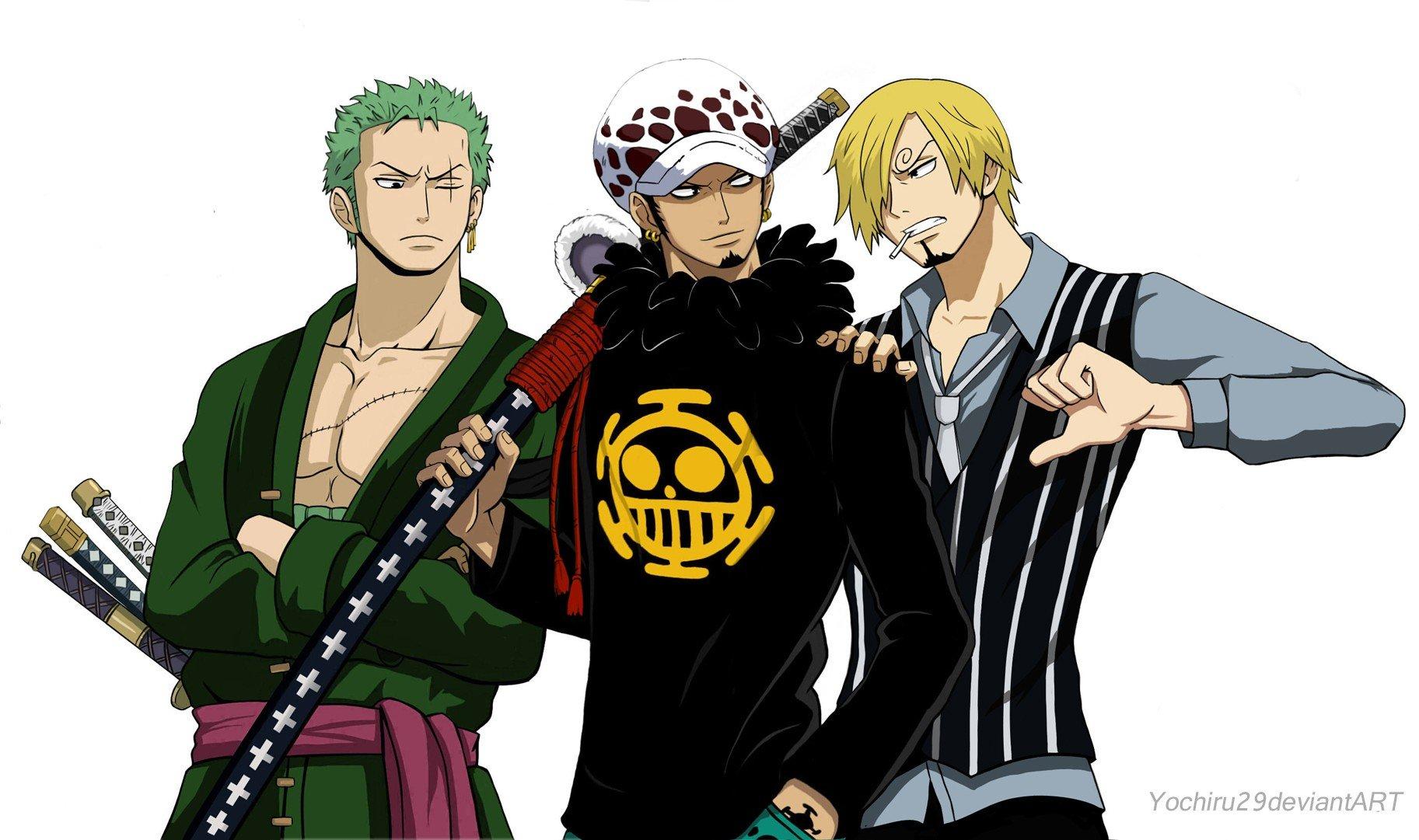 1825x1081 One Piece, Sanji, Trafalgar Law, Roronoa Zoro Wallpaper HD / Desktop and Mobile Background
