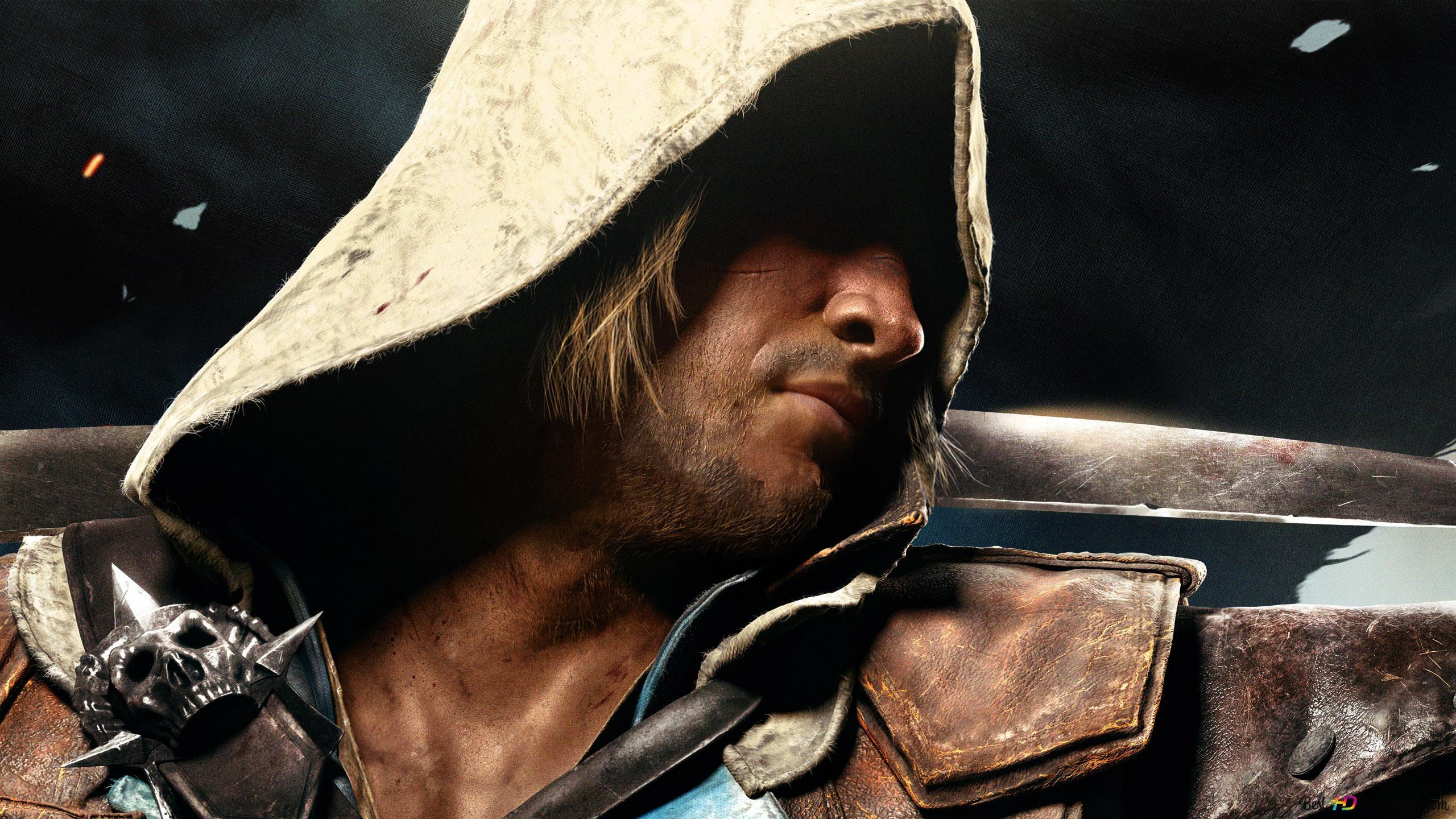 2560x1440 Assassin's Creed 4 Black Flag in hood 2K wallpaper download