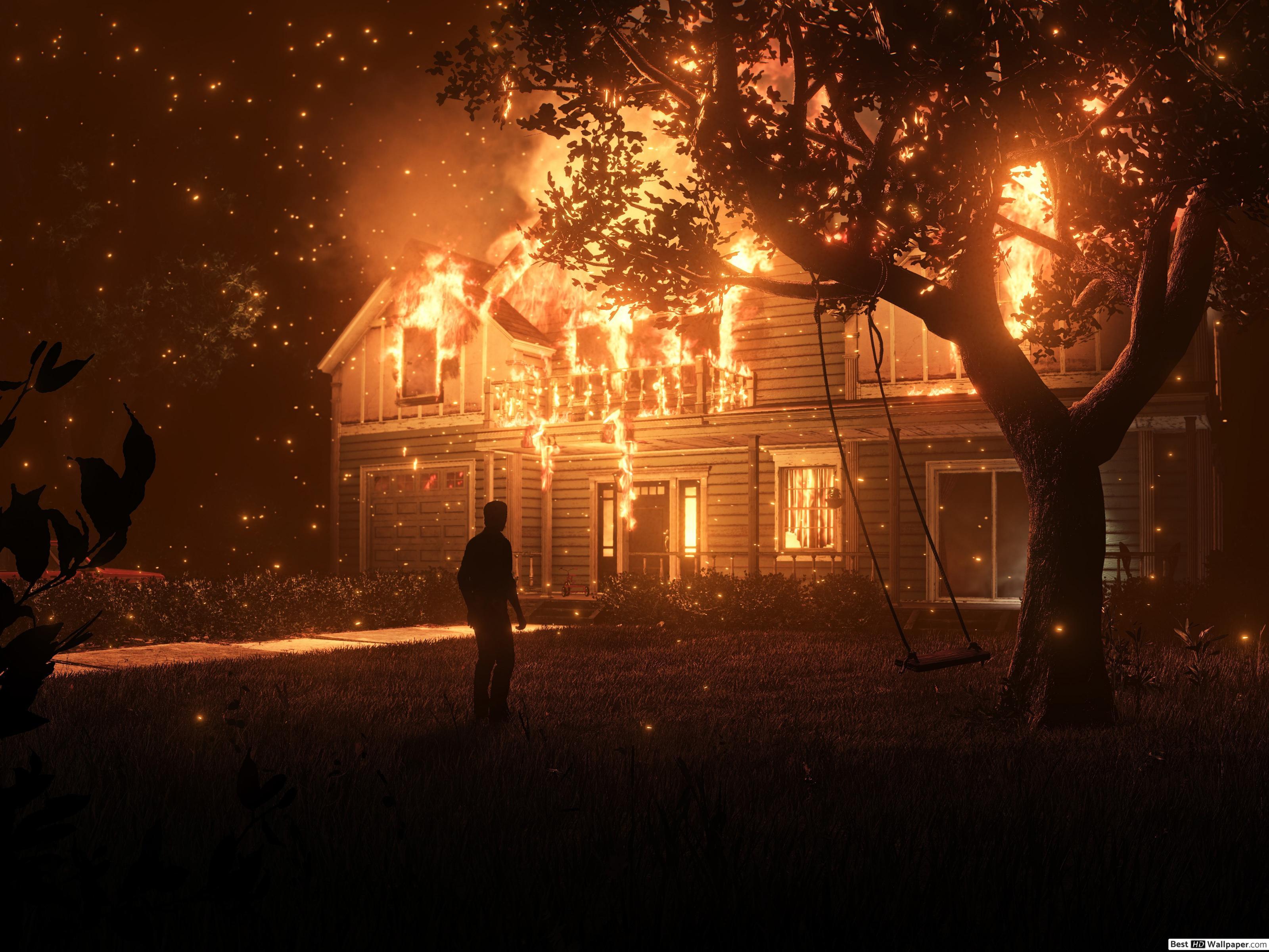 3200x2400 House On Fire Wallpaper
