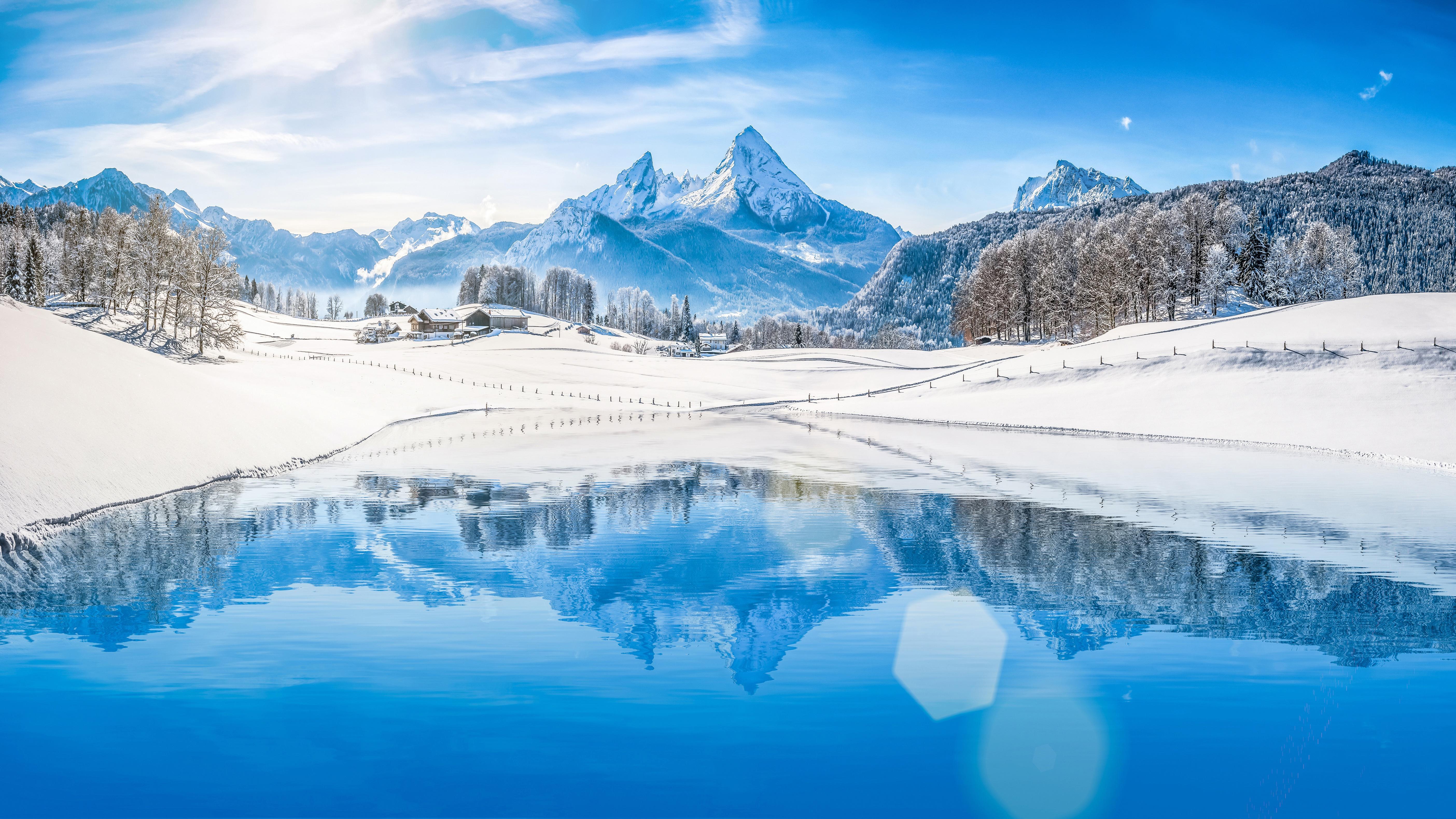 5616x3159 Alps Winter Wallpaper
