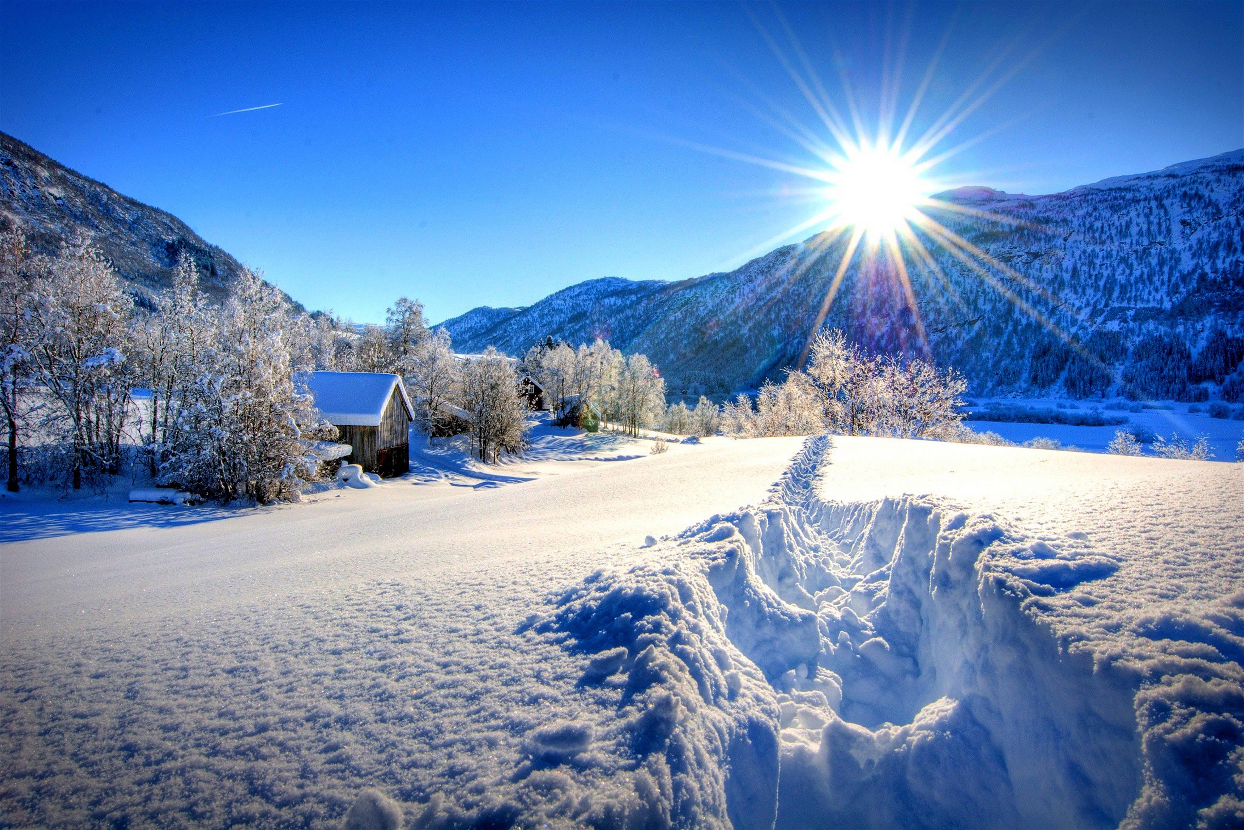 4096x2734 Download Nature Winter Mountains Wallpaper