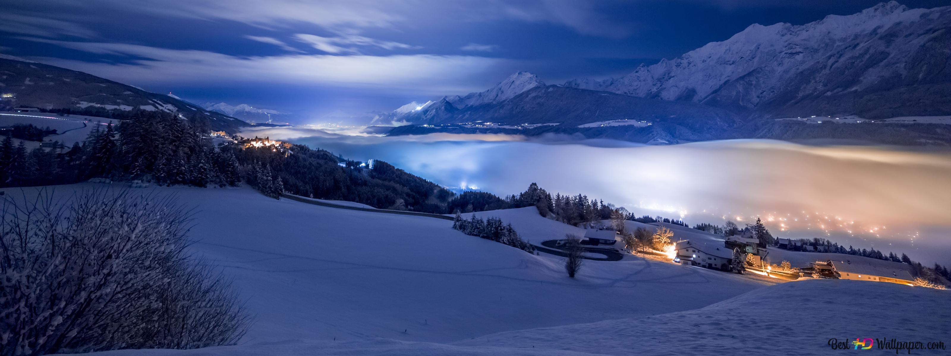 3200x1200 Astonishing view of Winter 2K wallpaper download