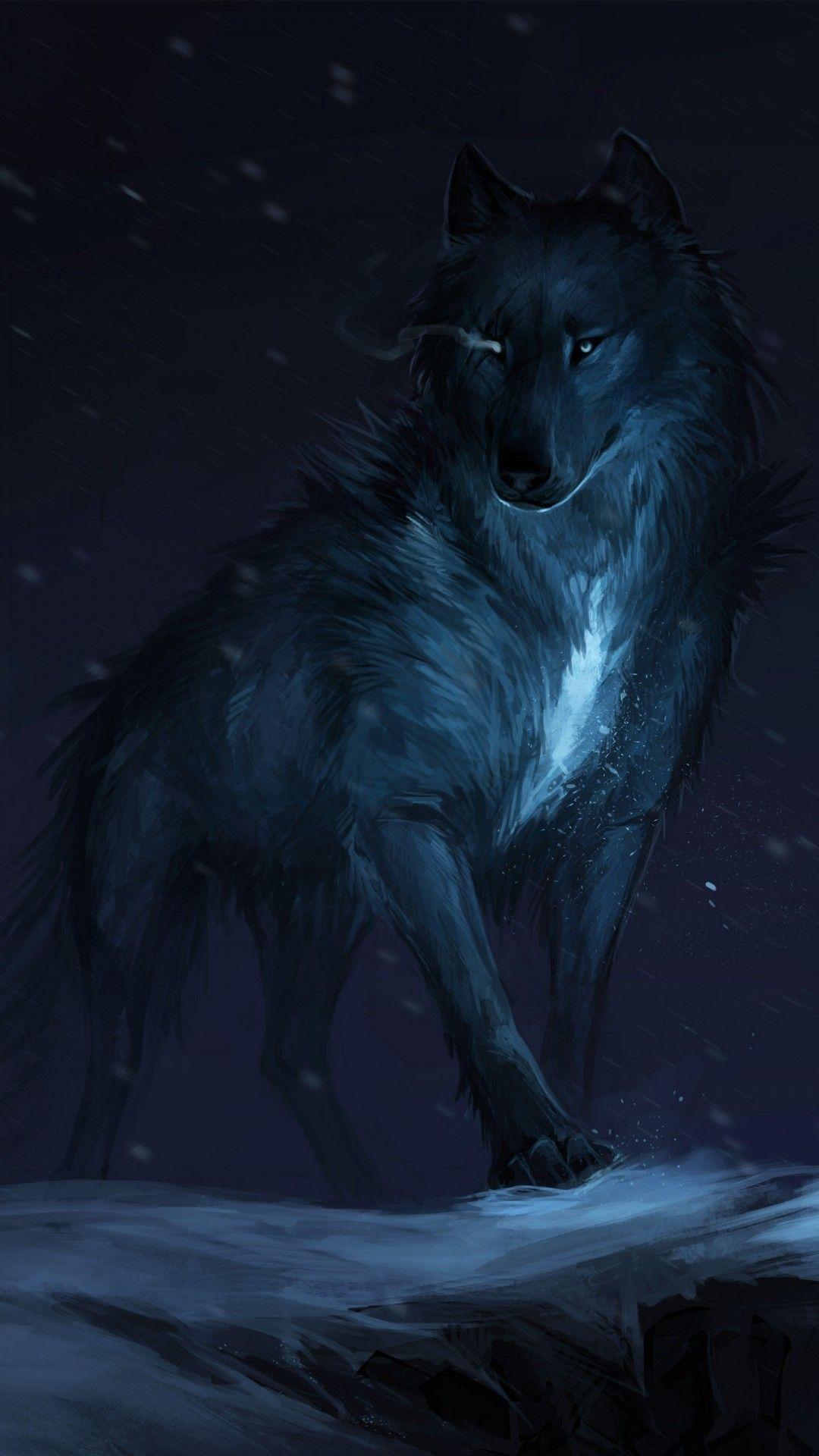 1080x1920 Black Wolf Wallpaper iPhone X