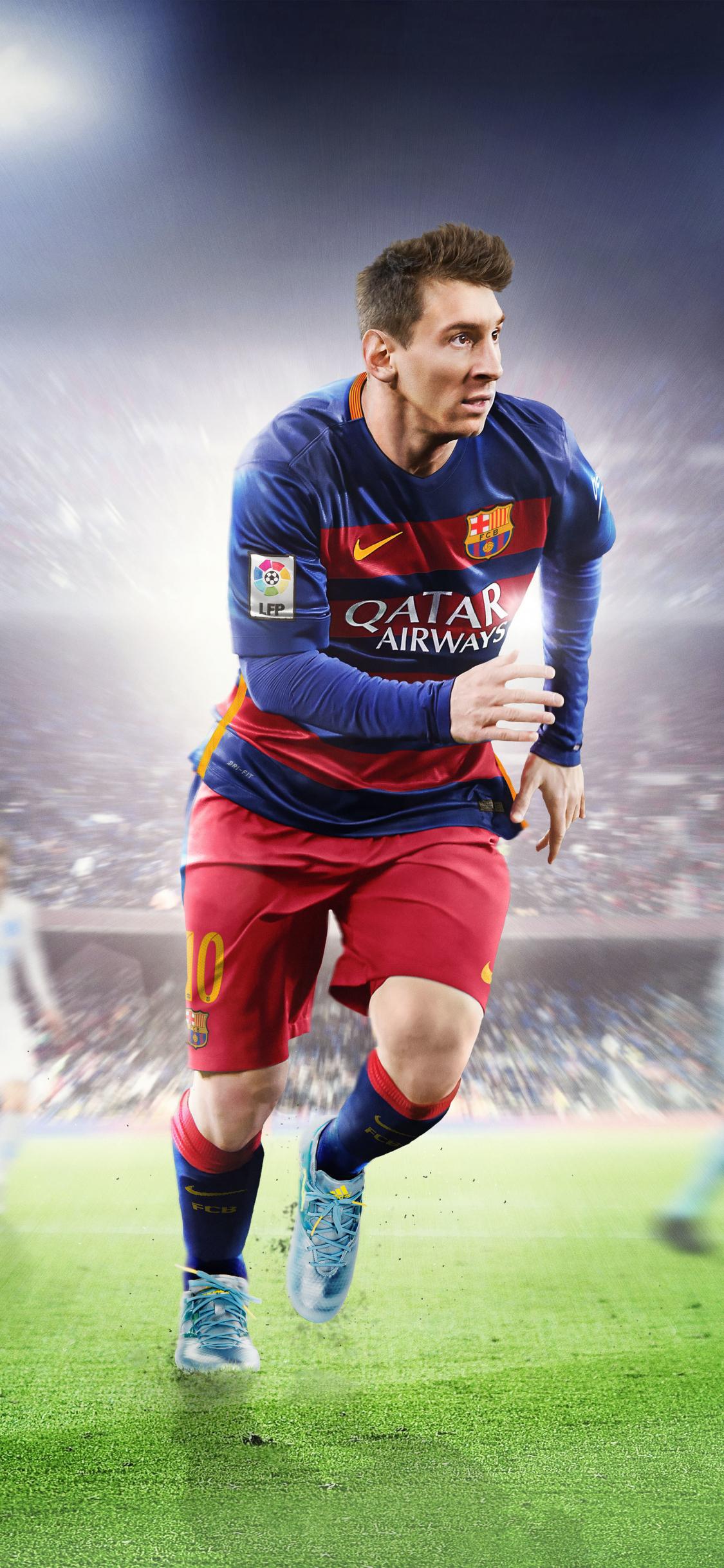 1125x2436 Download wallpaper 1125x2436 lionel messi, footballer, fifa ea sports, video game, iphone x, 1125x2436 HD background, 1012