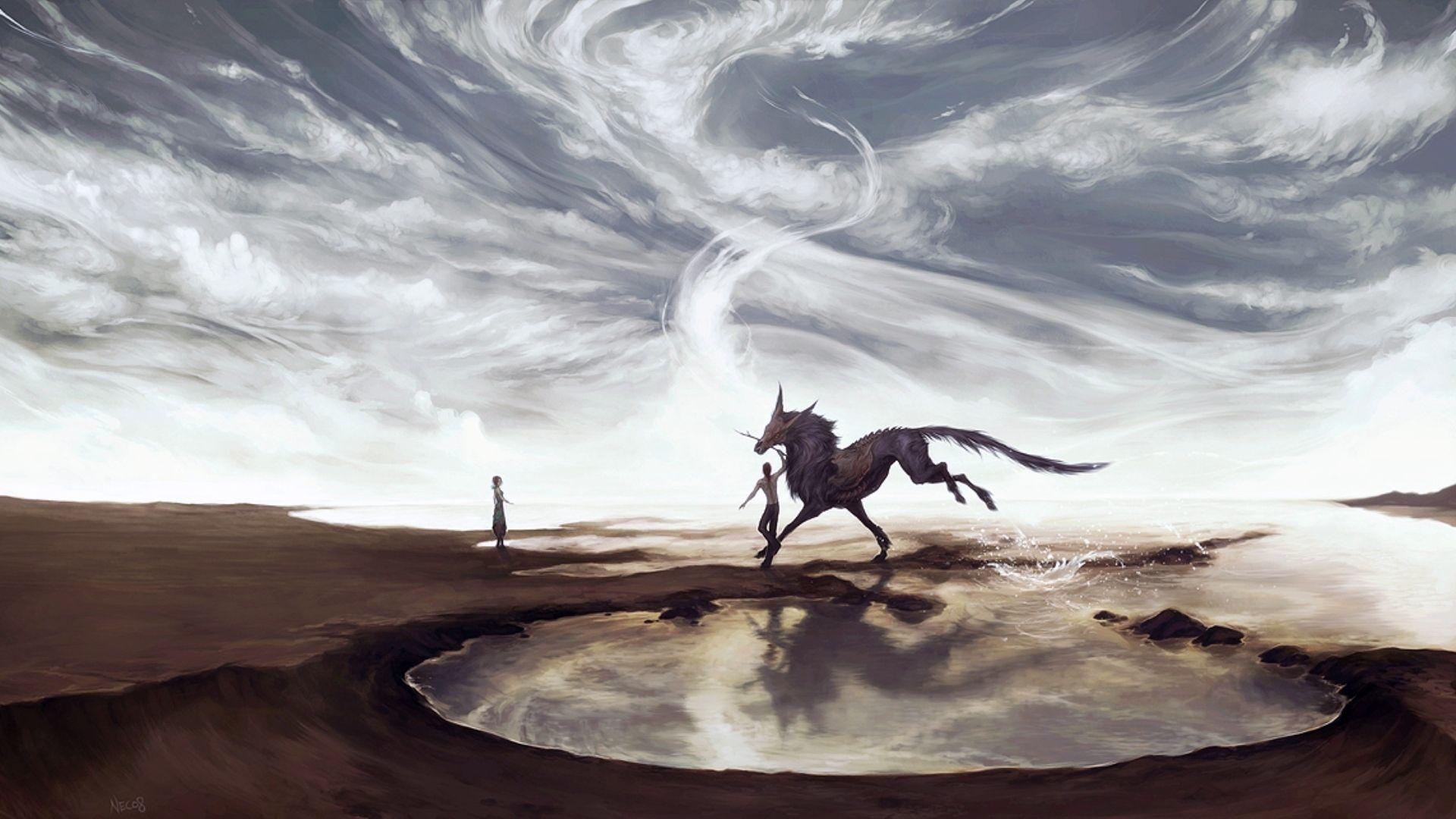 1920x1080 being, horse, dragon Wallpaper, HD Fantasy 4K Wallpaper, Image, Photo and Background