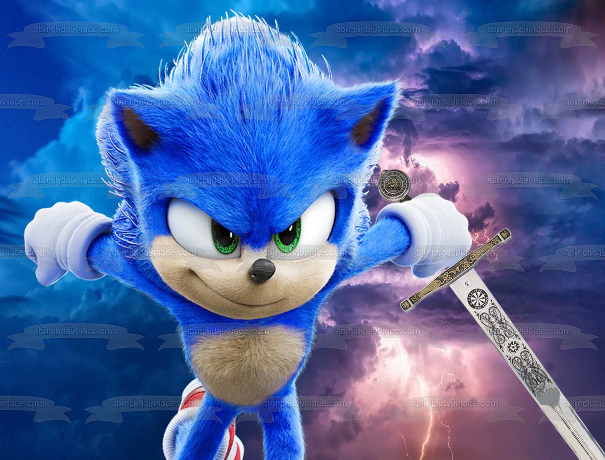 1200x914 Thunderstorm Sonic with Excalibur Edible Cake Topper Image ABPID53630
