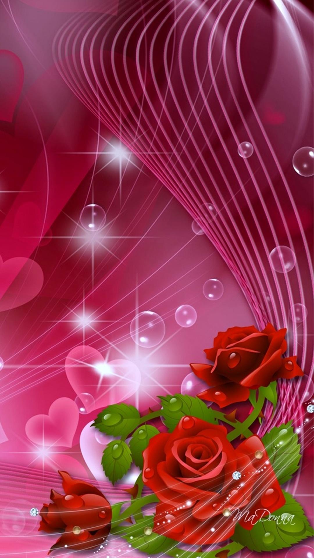 1080x1920 Wallpaper / Artistic Love Phone Wallpaper, Romantic, Heart, Rose, 1080x1920 free download