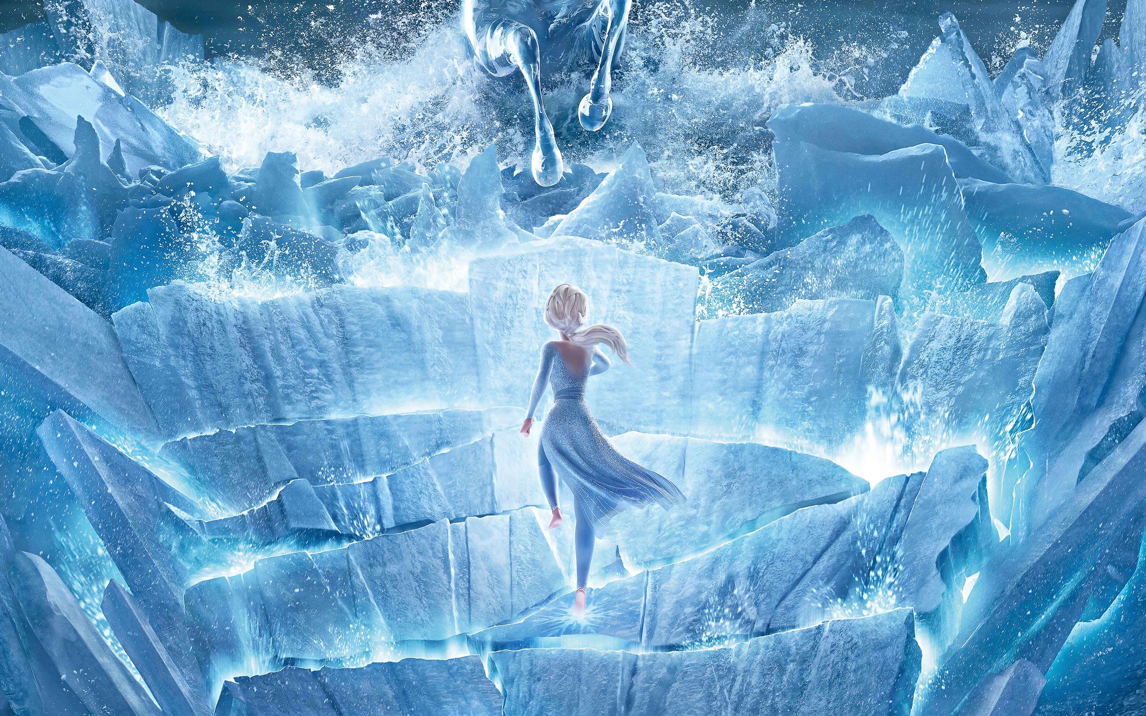 3840x2400 Elsa in Ice Castle Wallpaper 4K for Desktop