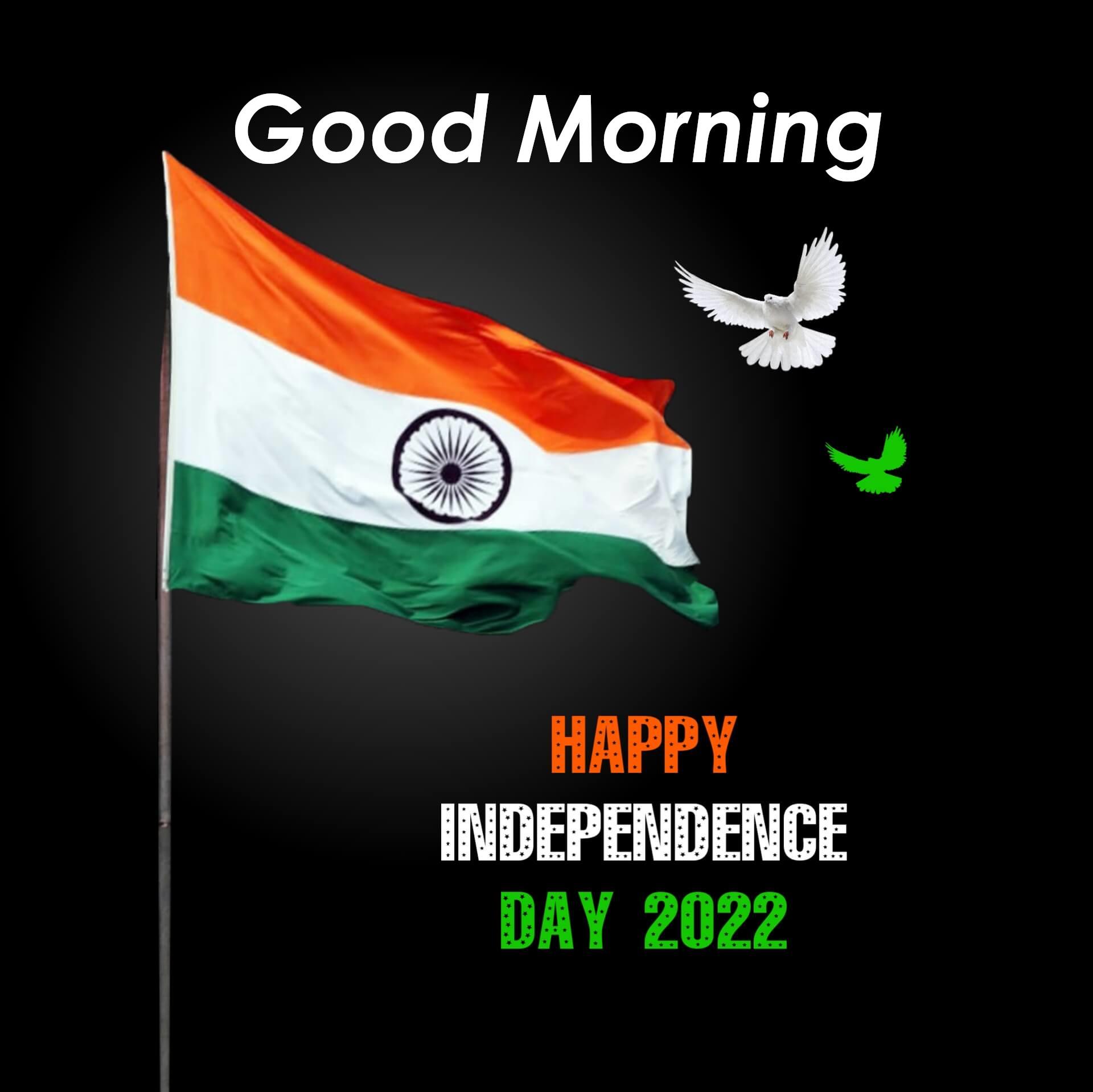 1920x1919 Good Morning Happy Independence Day Image greeting picture photo for WhatsApp